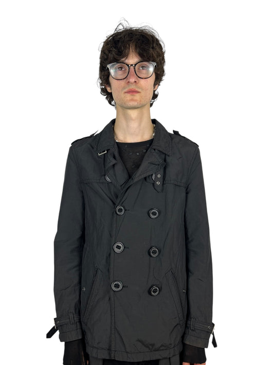 2000s PPFM Military Utility Trench Coat w Internal Harness (L)