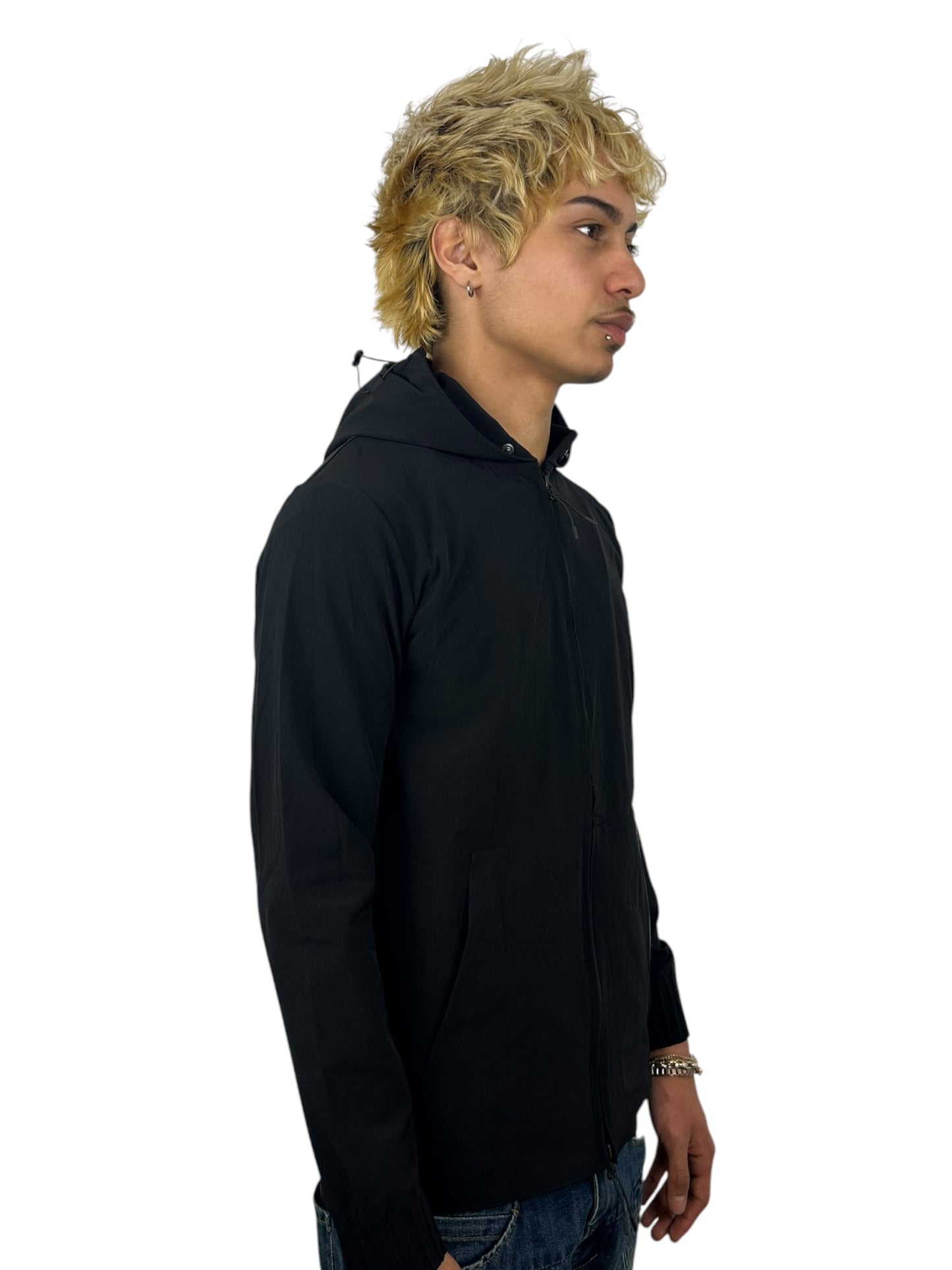 2000s 5351 Pour Les Hommes Technical Nylon Zip Hooded Jacket Removable Back Pocket (M)