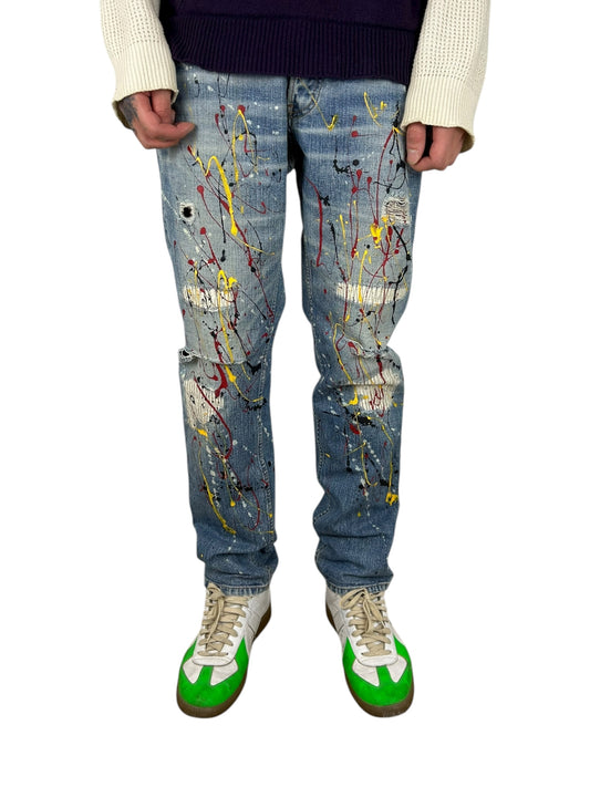 Johnbull Multicolour Paint Splatter Denim (32x31)