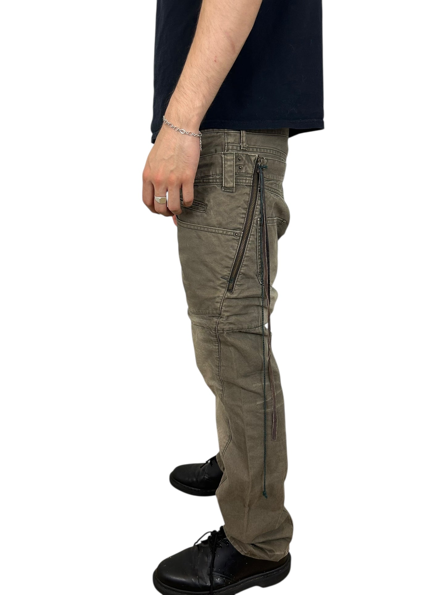 2000s PPFM Double Waisted Plaid Lined Cargo Pants (32x32)