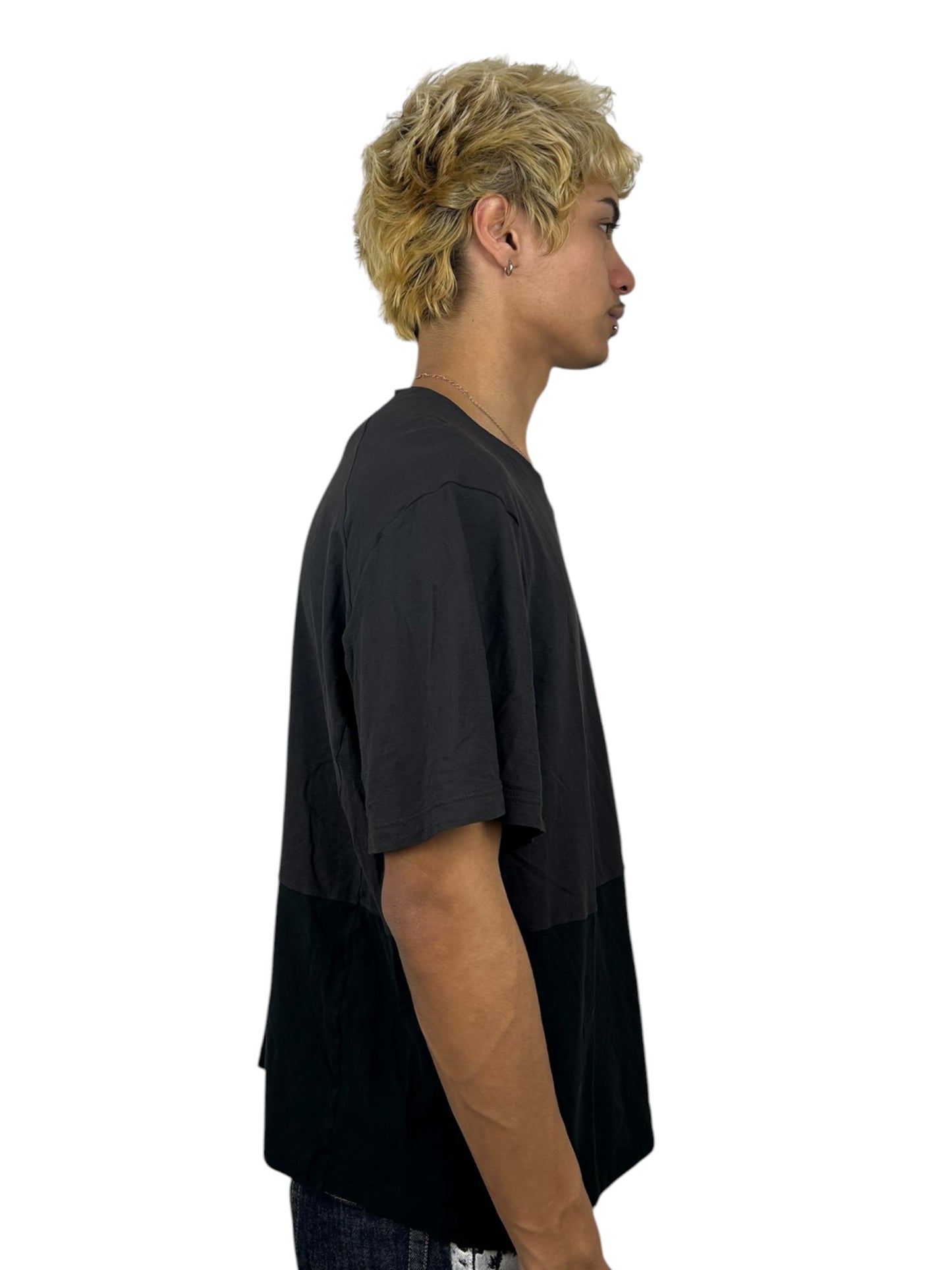 2010s Devoa Two-Tone Panel Cotton Cutsew T-Shirt (L)