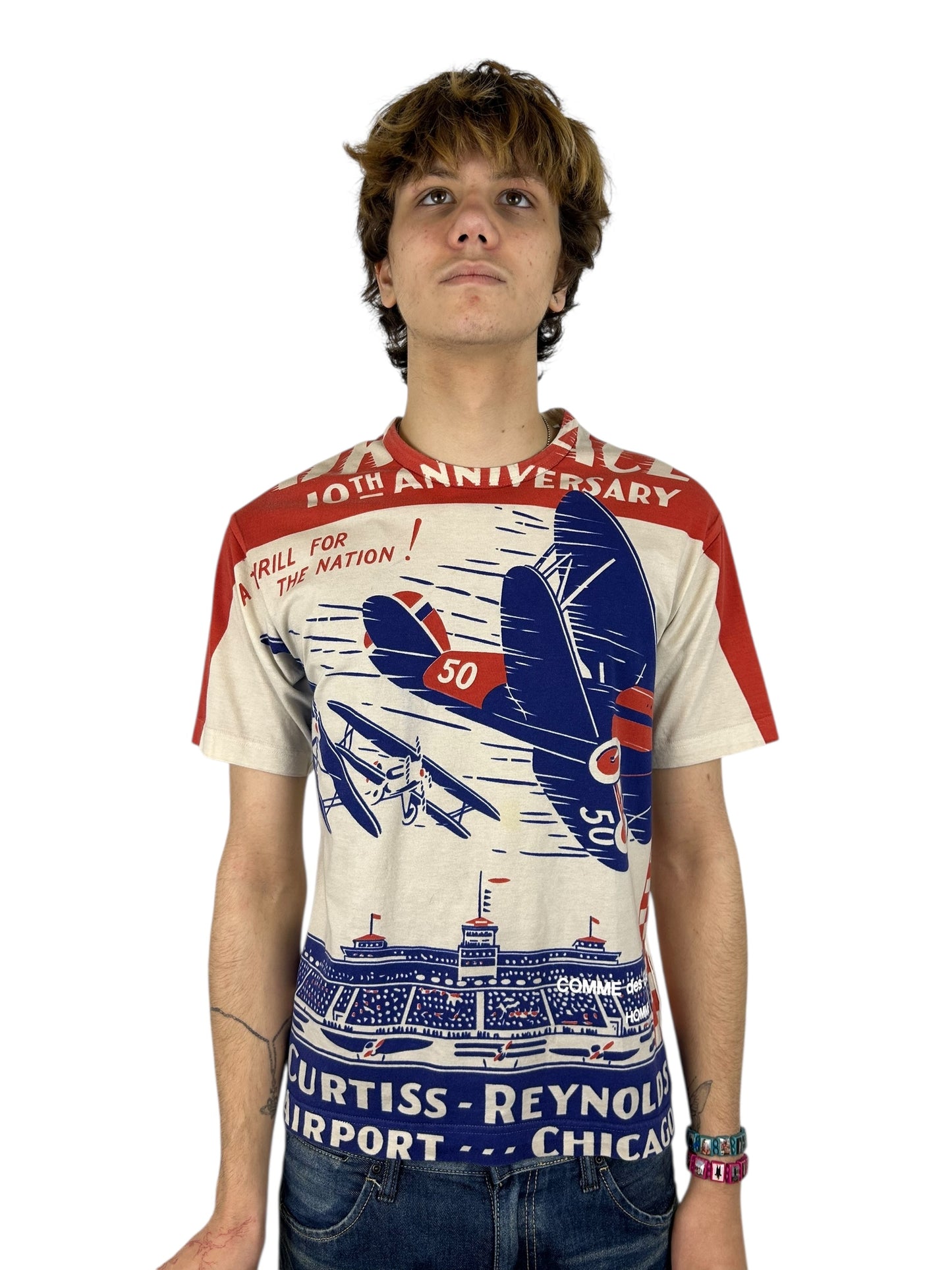2003AD Comme des Garçons Homme “Anniversary Air Races" All Over Print T-Shirt (M)