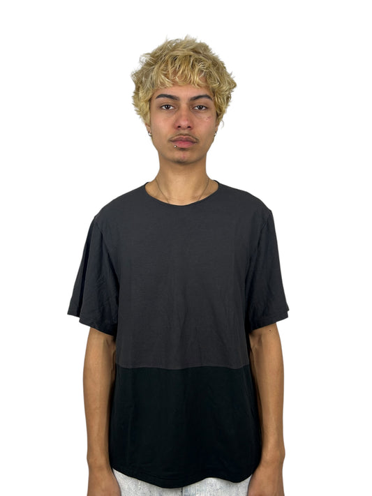 2010s Devoa Two-Tone Panel Cotton Cutsew T-Shirt (L)
