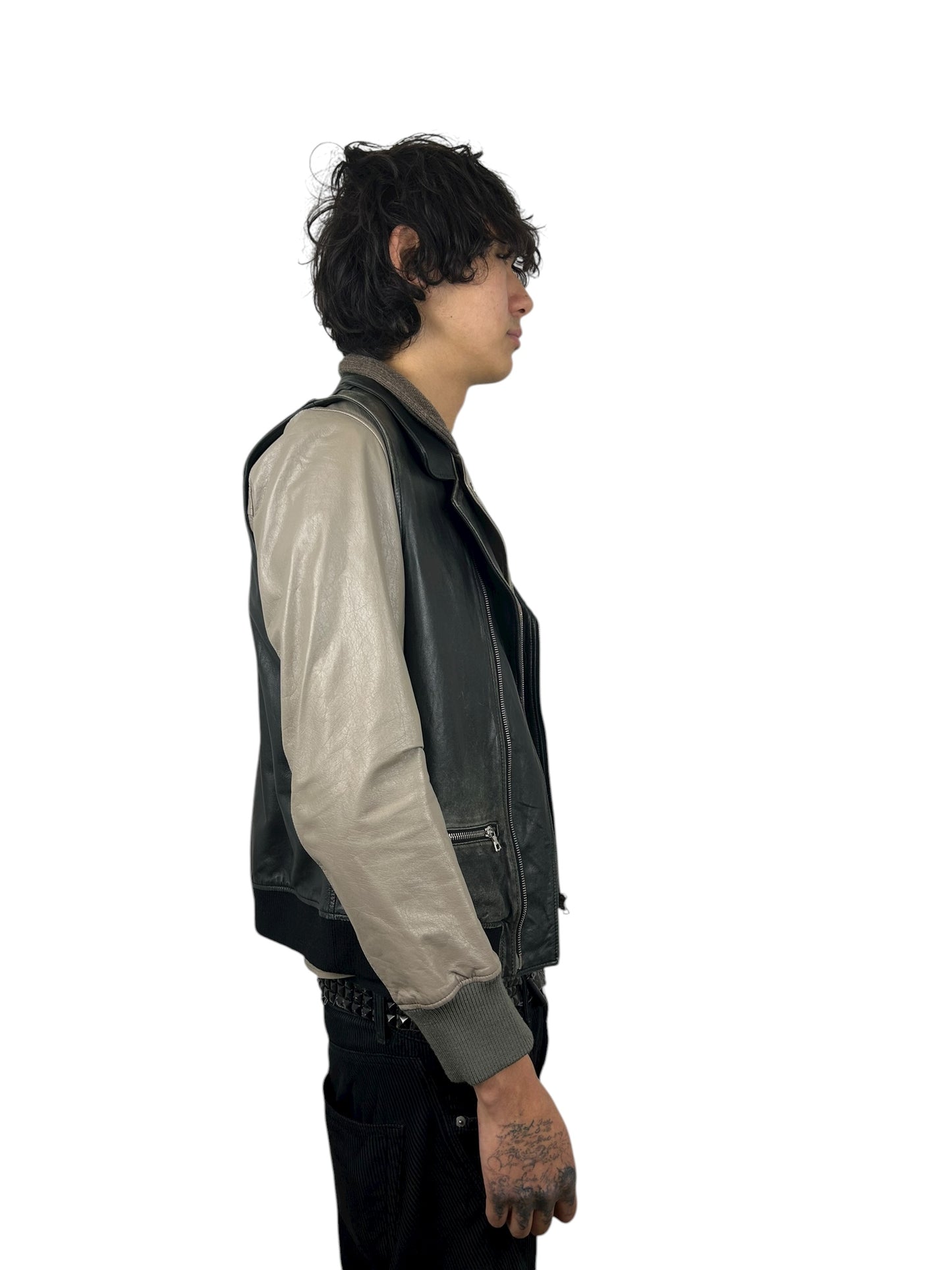 2007AW Undercover 2-Piece Hybrid Leather Jacket (L)