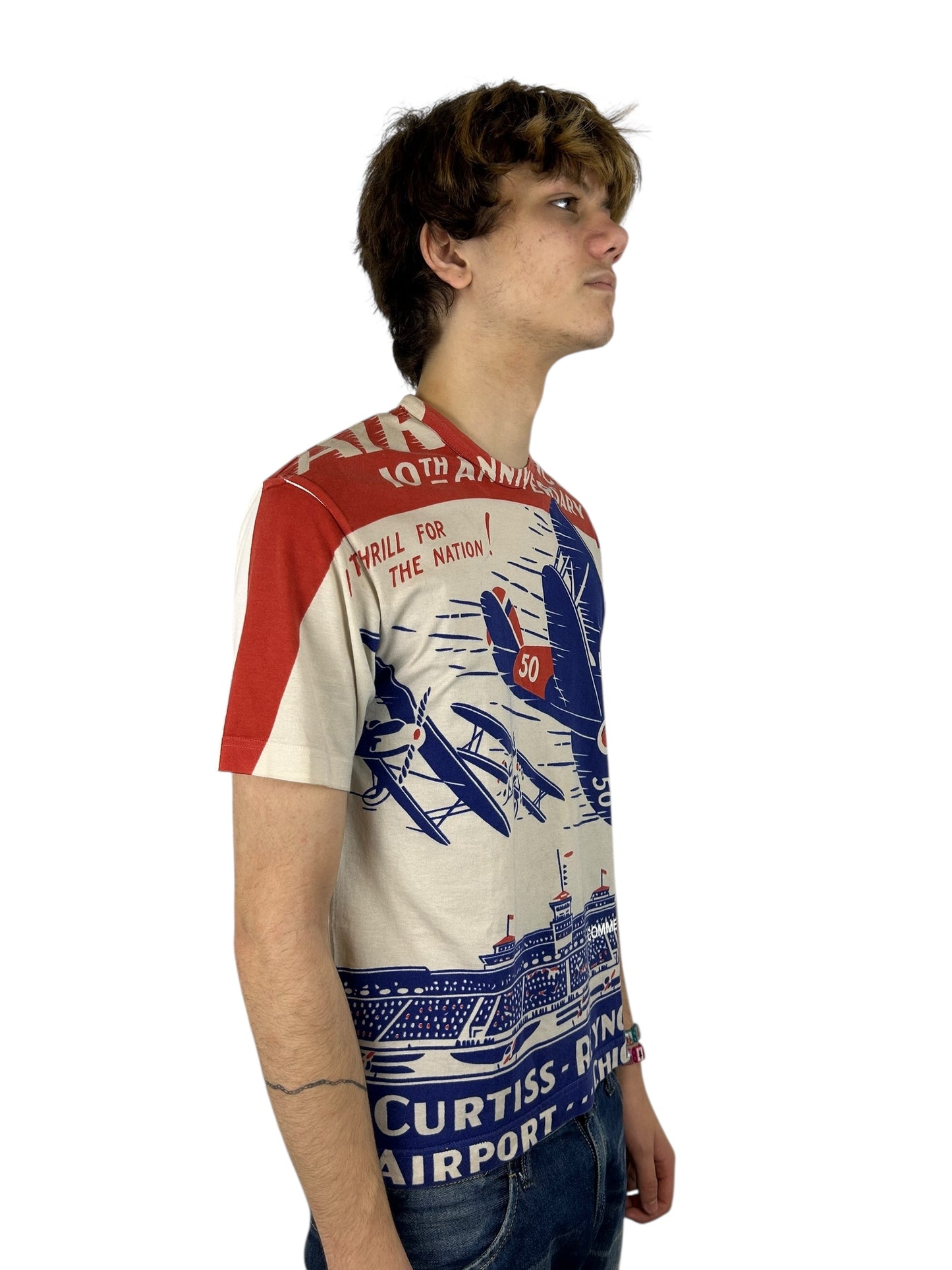 2003AD Comme des Garçons Homme “Anniversary Air Races" All Over Print T-Shirt (M)