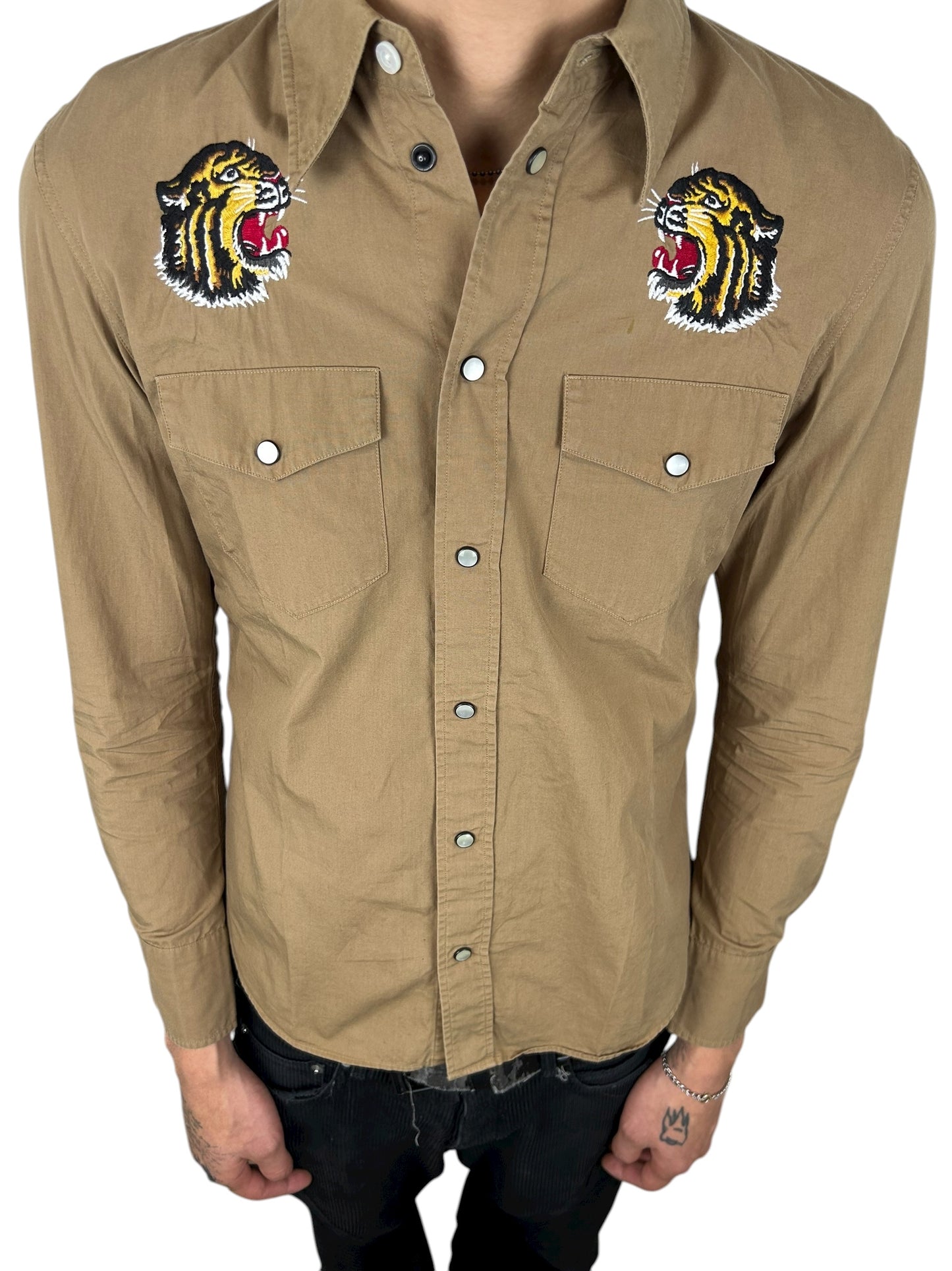 2007FW Number (N)ine “Fear God Murder” Tiger Western Shirt (M)