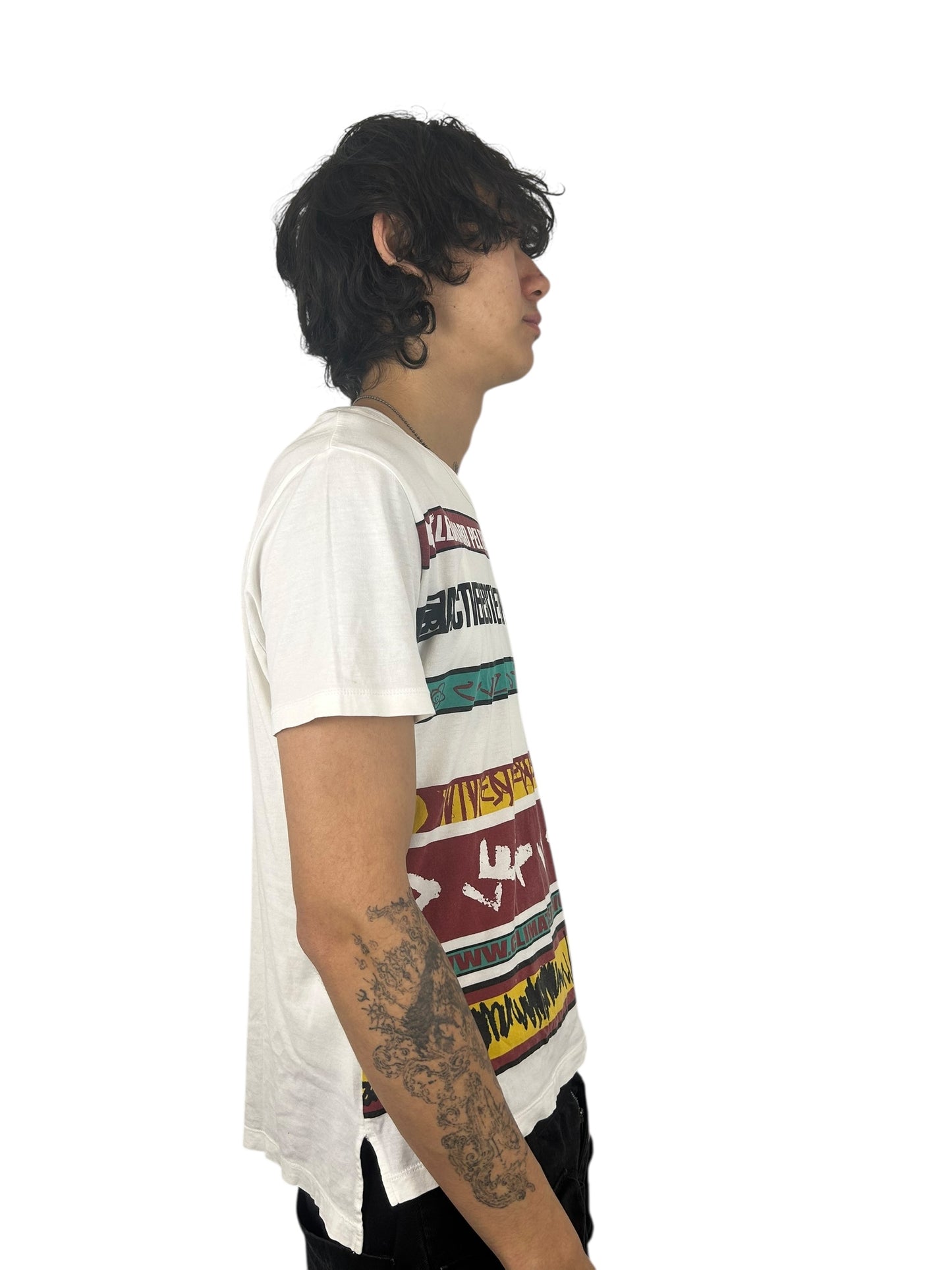 Vivienne Westwood “Active Resistance To Propaganda” Striped Graphic T-shirt (L)