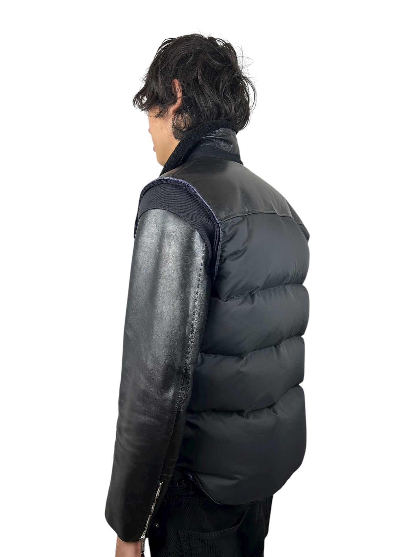 2012AW Undercover Lamb Leather Hybrid Puffer Jacket (L)