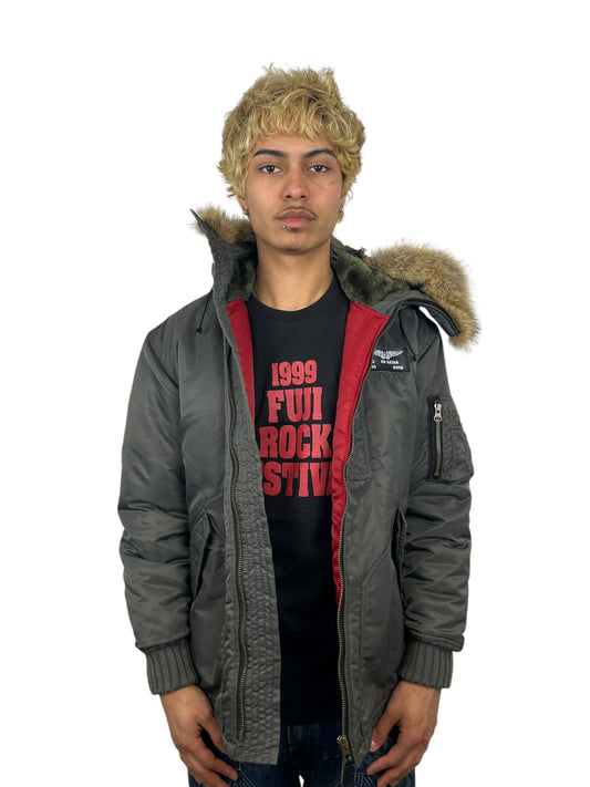 PPFM N-3B Zip Hood Coyote Fur Flight Parka Jacket (L)