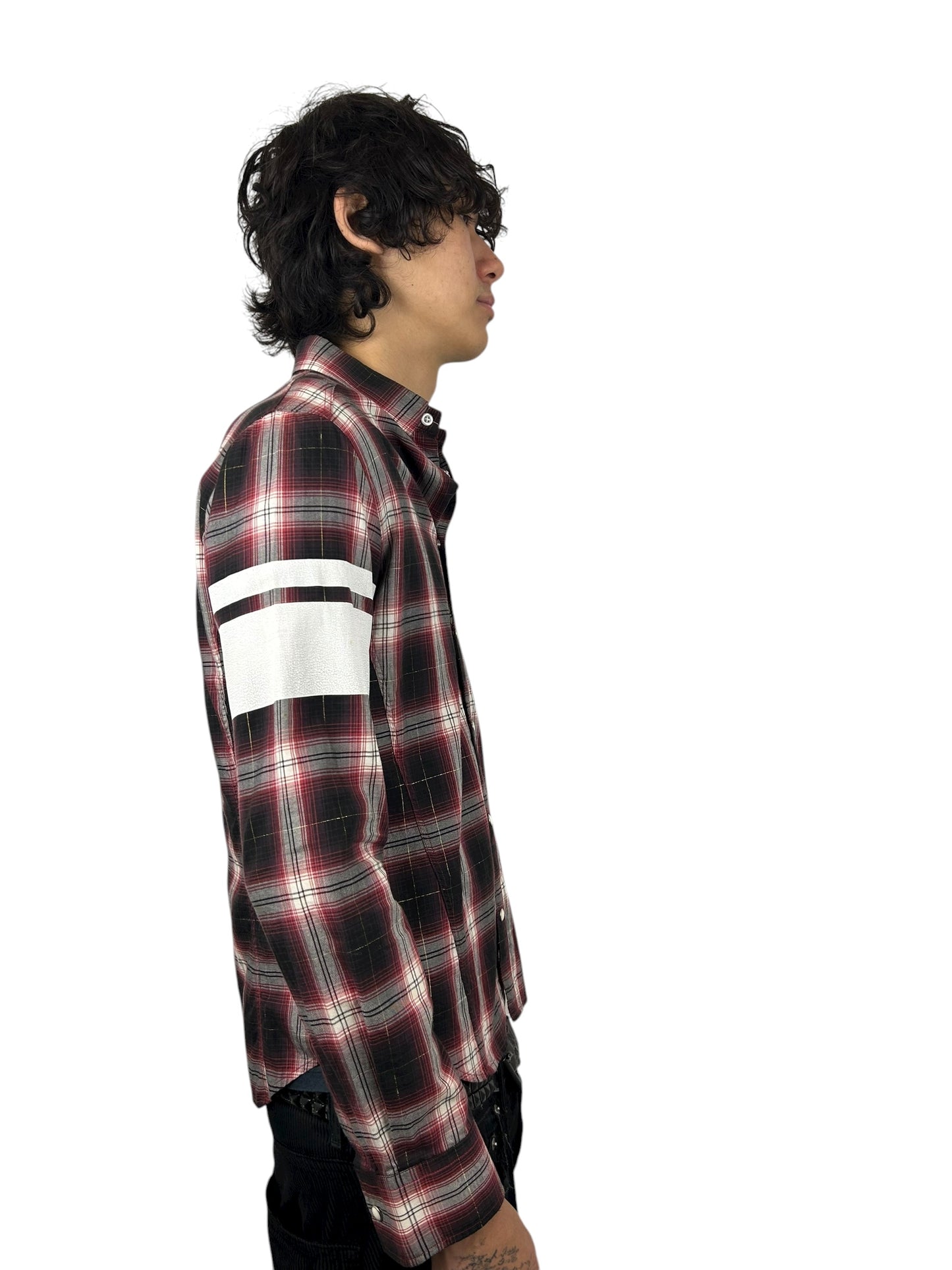 2000s PPFM Gold Thread / Painted Sleeve “The Crow” Flannel (L)