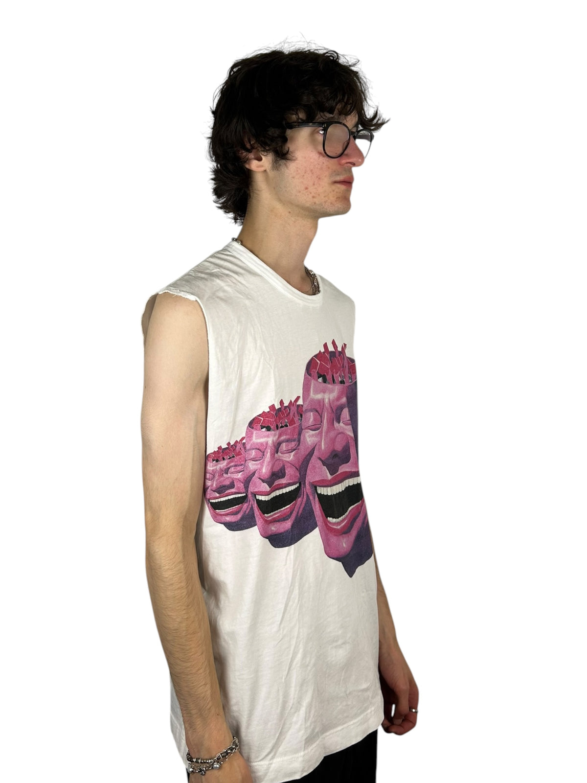 2021SS Comme des Garçons x Yue Minjun Laughing Face Tank (F)