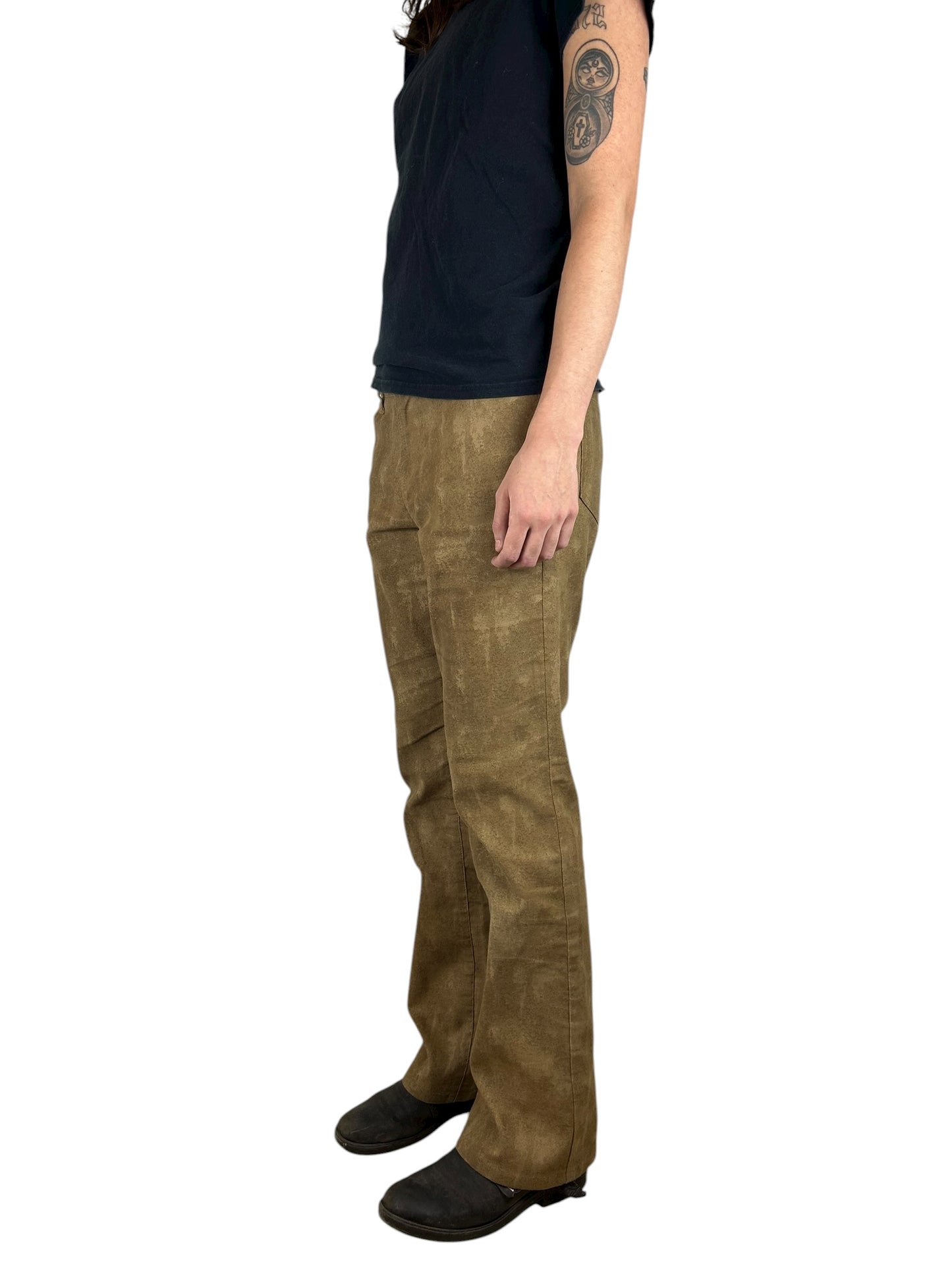 5351 Pour Les Hommes Stretch Cotton Twill Mura-Dyed Flared Pants (32x32)