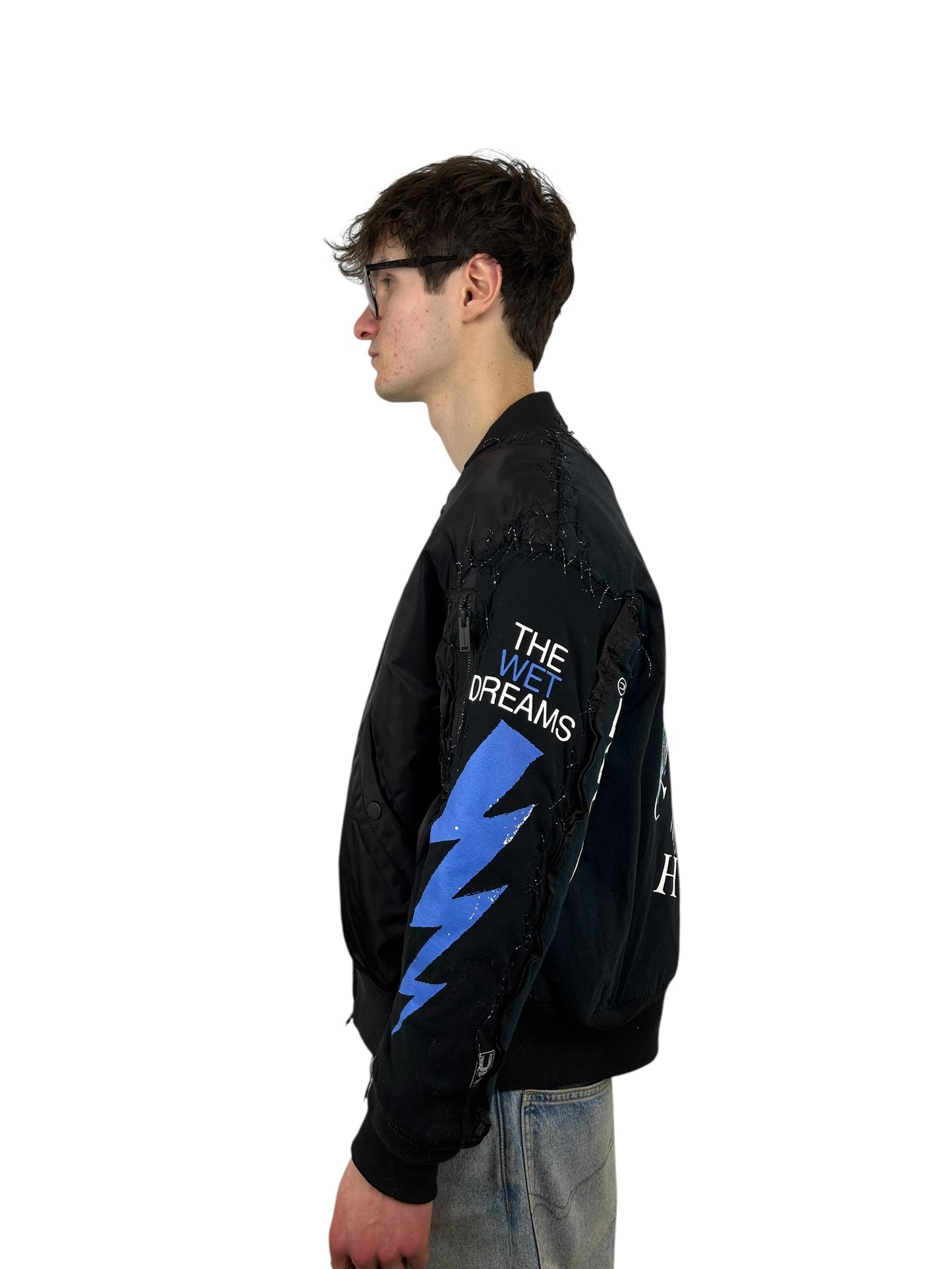 Undercover “Frankenstein” Spliced Tee Graphic MA-1 Bomber (L)