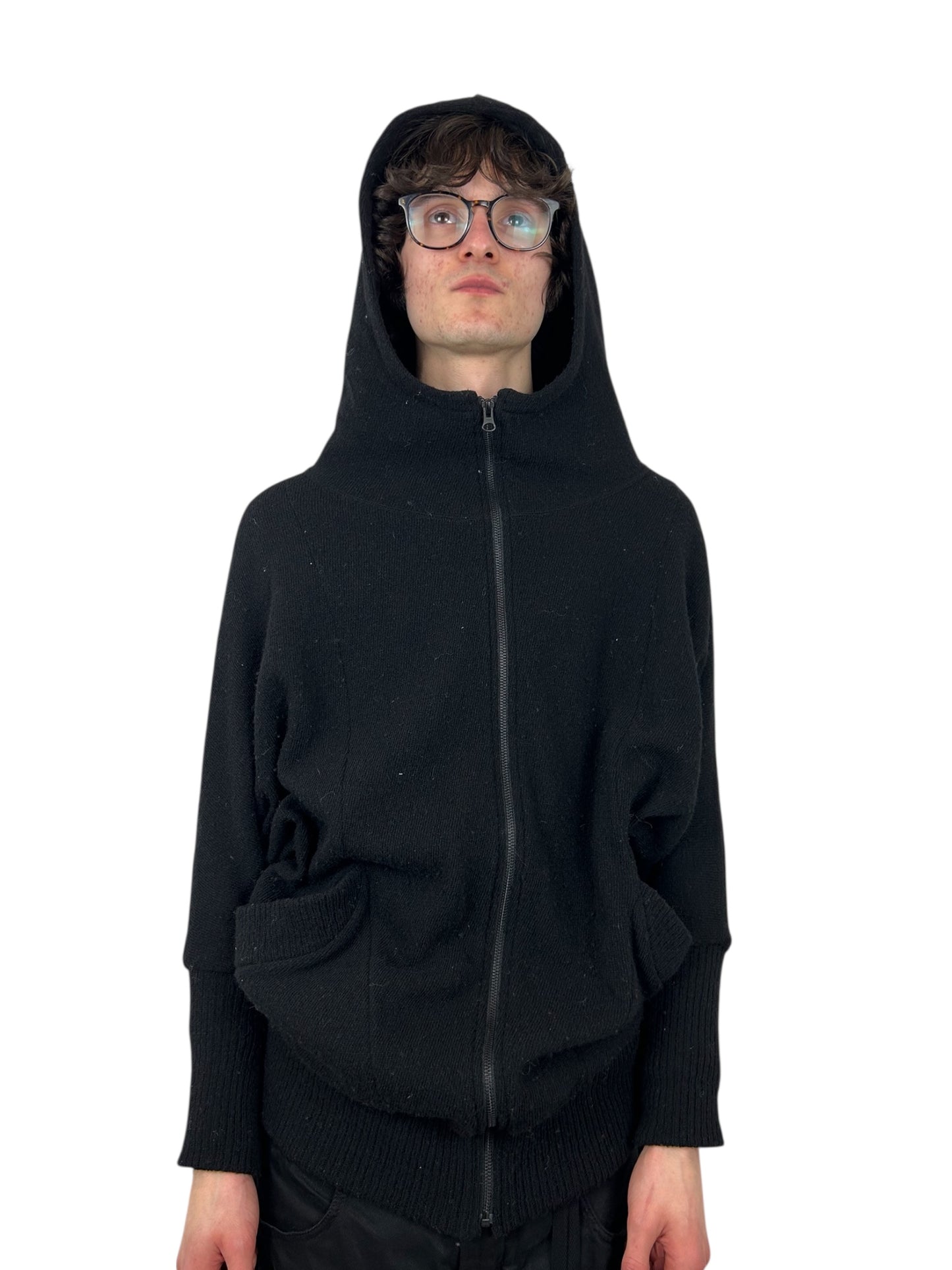 2013AW Zucca Momonga High-Zip Flying-Squirrel Knit Hoodie (M)