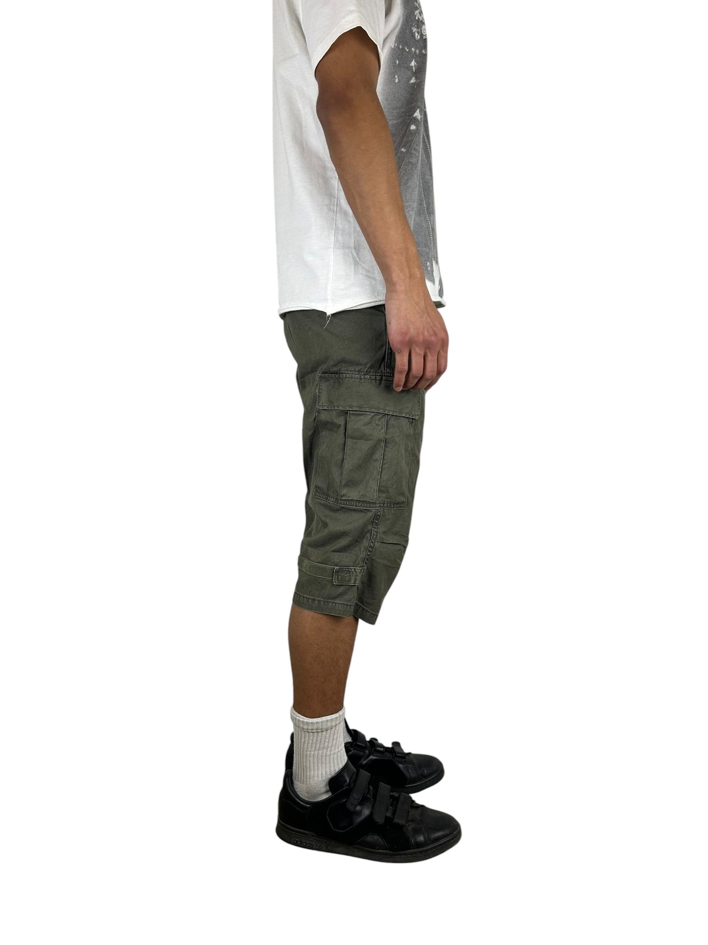 Johnbull Asymmetrical Zipper Military Cargo Shorts (32in)