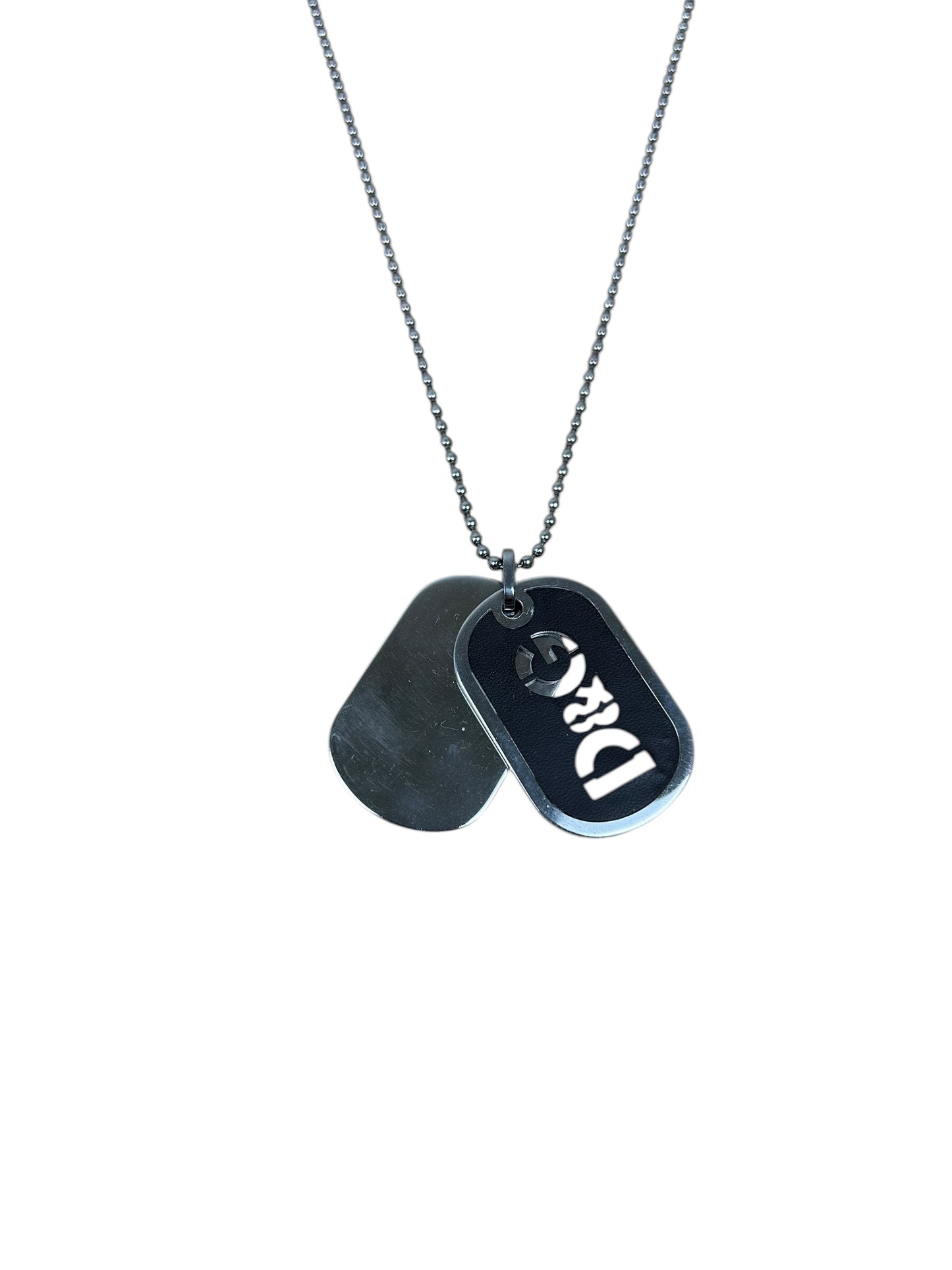 Dolce & Gabbana Silver Cutout Logo Double Dog-tag Necklace