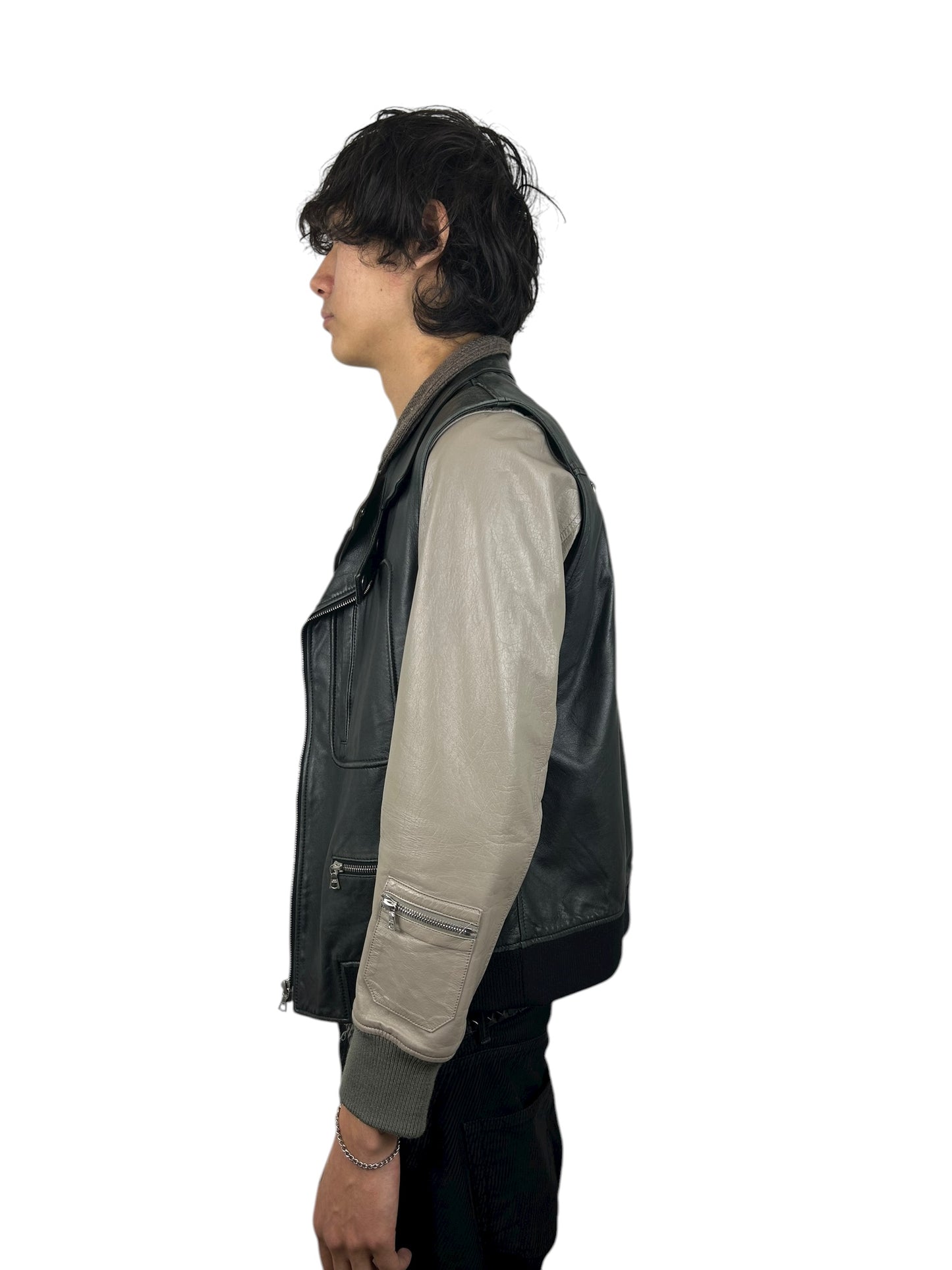 2007AW Undercover 2-Piece Hybrid Leather Jacket (L)