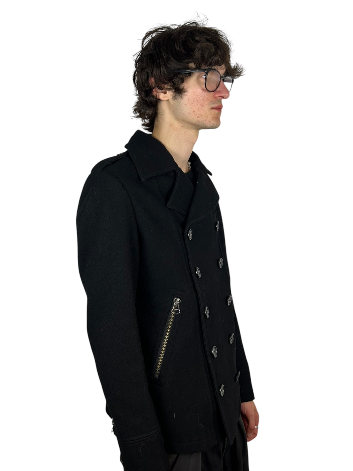 Maniac Works Platinum double-breasted wool peacoat (M)