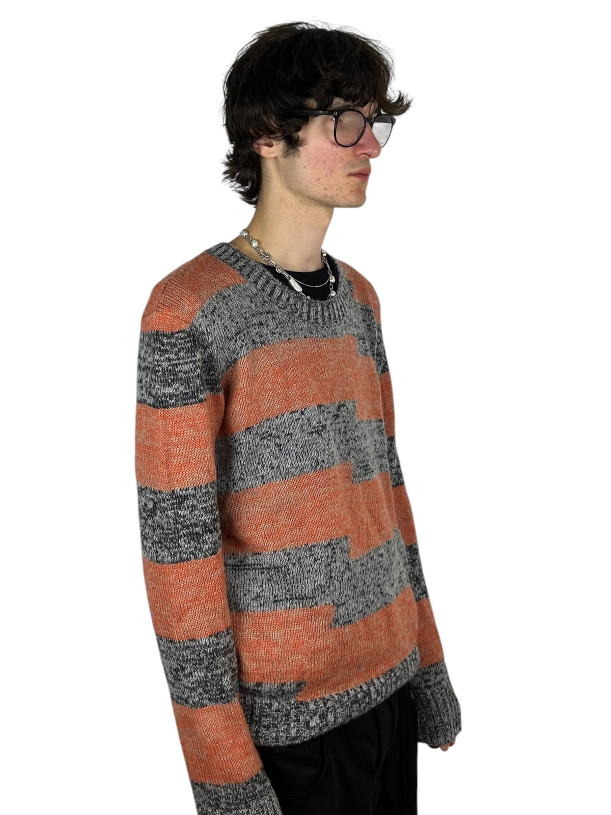 JPEGG Marled Stripe Mohair
Blend Knit Sweater (L)