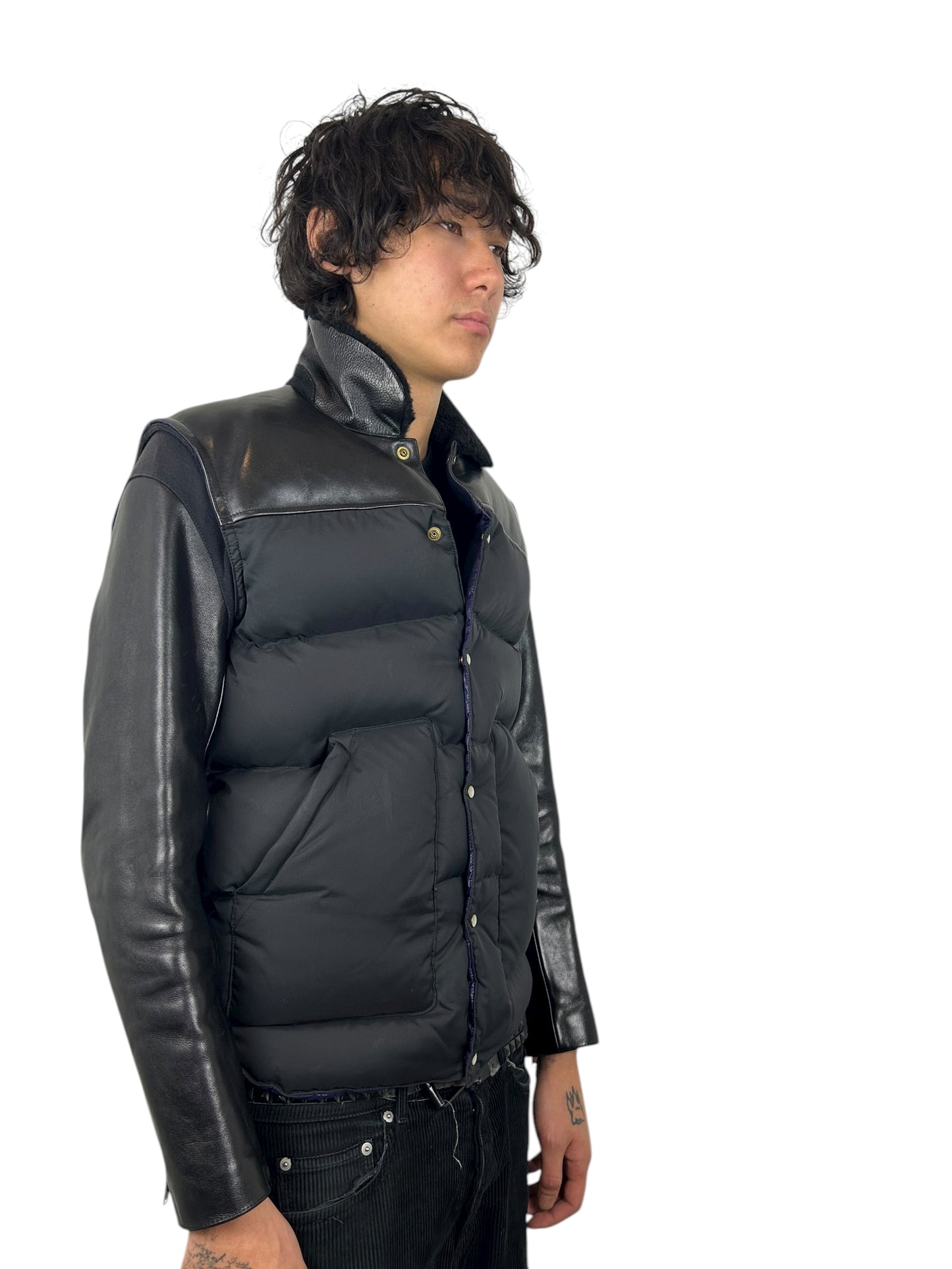 2012AW Undercover Lamb Leather Hybrid Puffer Jacket (L)