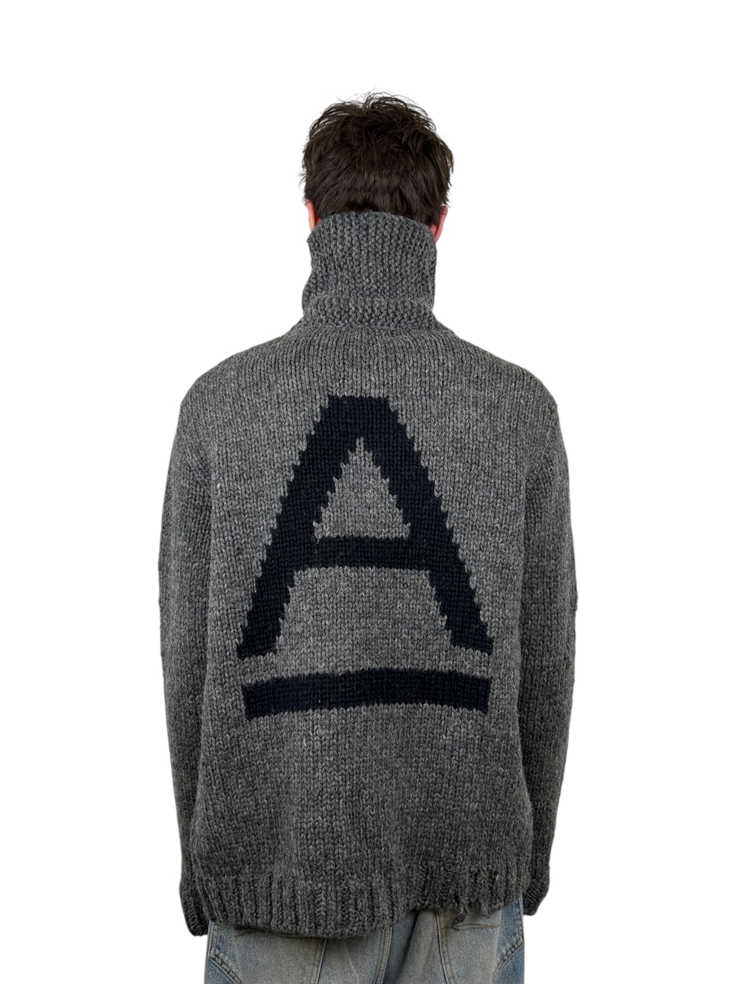 2003FW Undercover “Paperdoll” Distressed Wool Anarchy Knit Sweater (L)