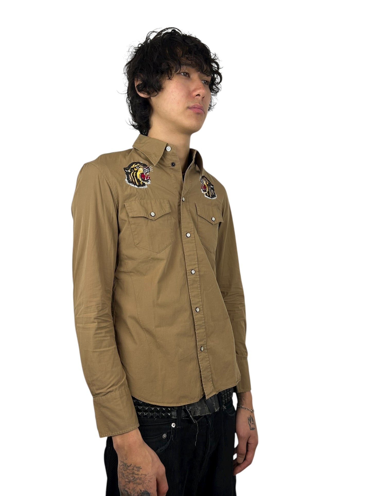 2007FW Number (N)ine “Fear God Murder” Tiger Western Shirt (M)