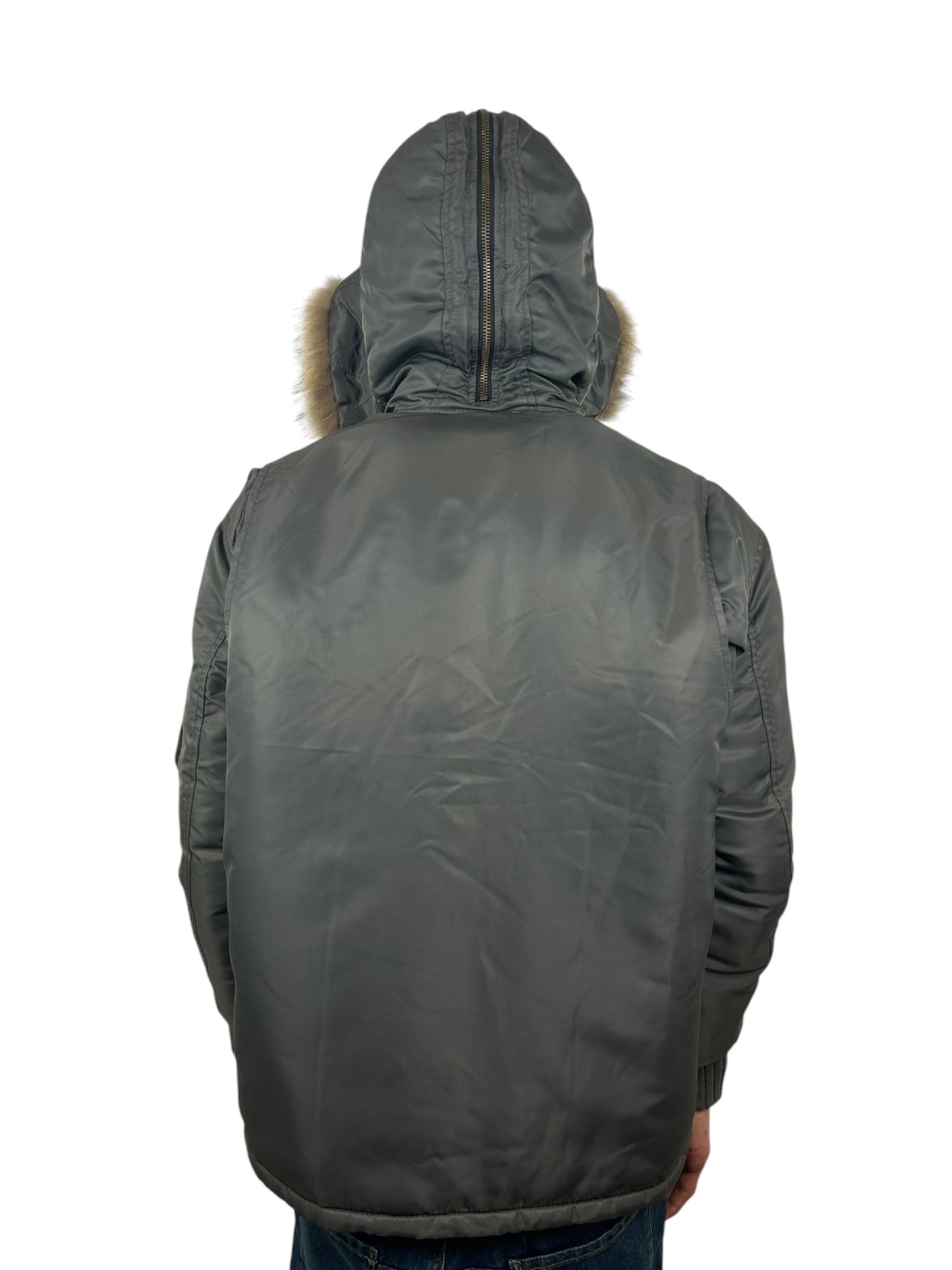 PPFM N-3B Zip Hood Coyote Fur Flight Parka Jacket (L)