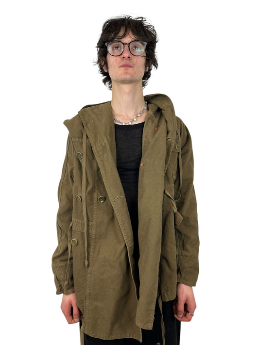 Kapital Oversized Hooded Military Cotton Ringer Jacket (L)