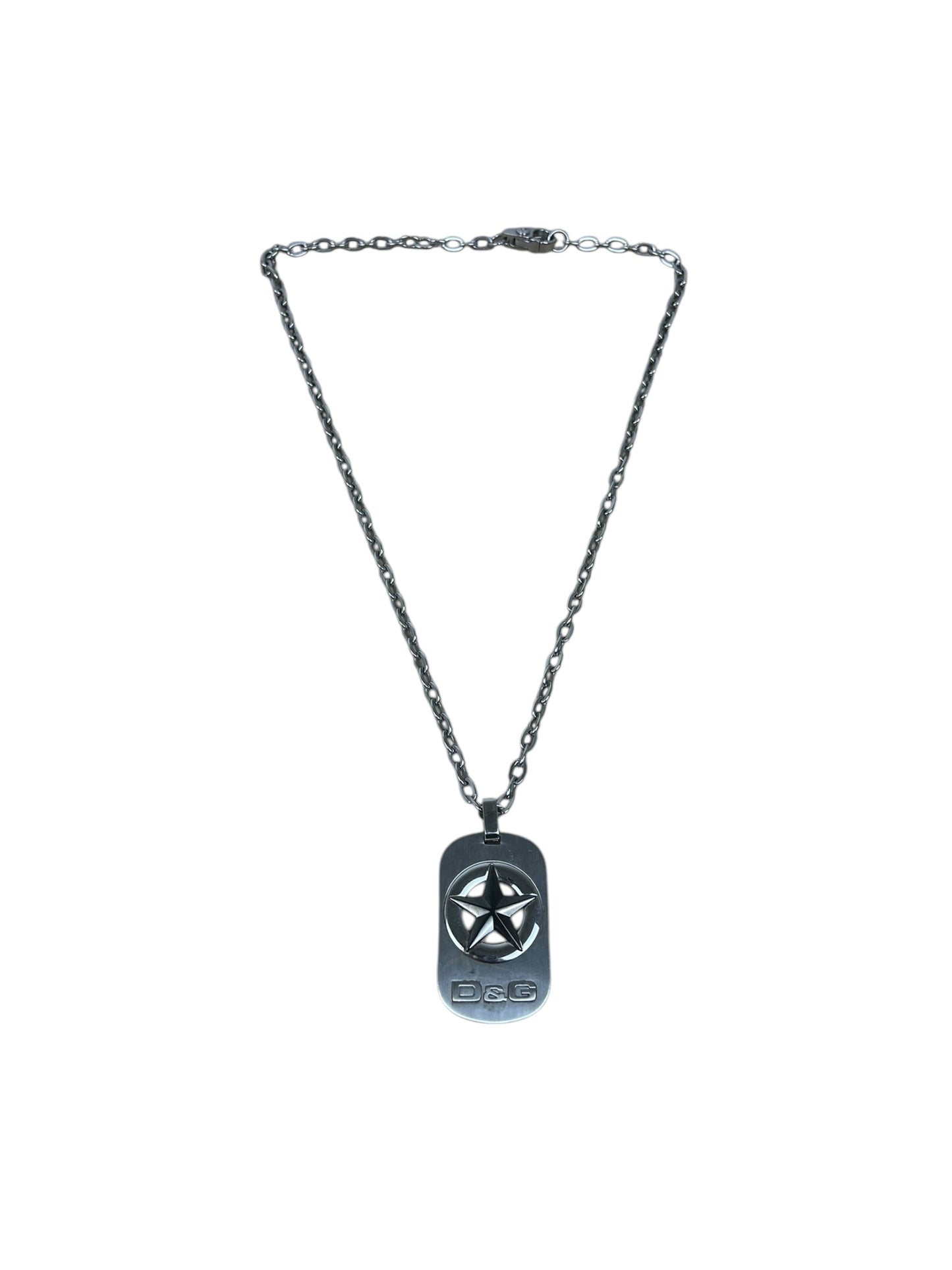 Dolce & Gabbana Silver Star Dog-tag Necklace