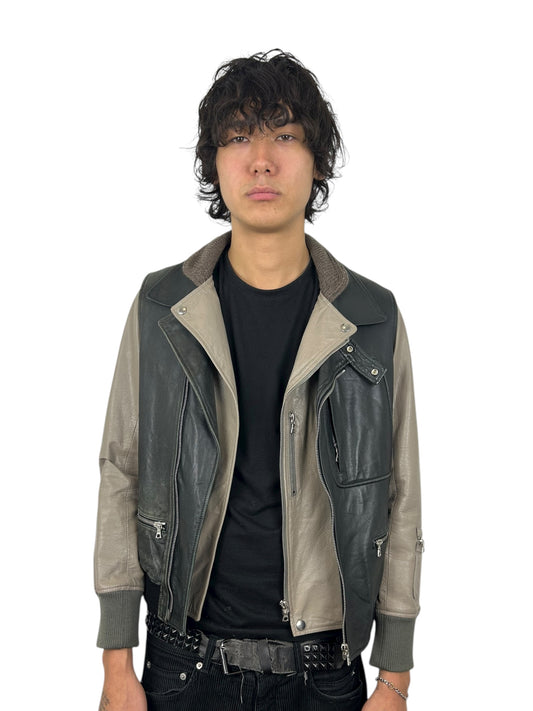 2007AW Undercover 2-Piece Hybrid Leather Jacket (L)