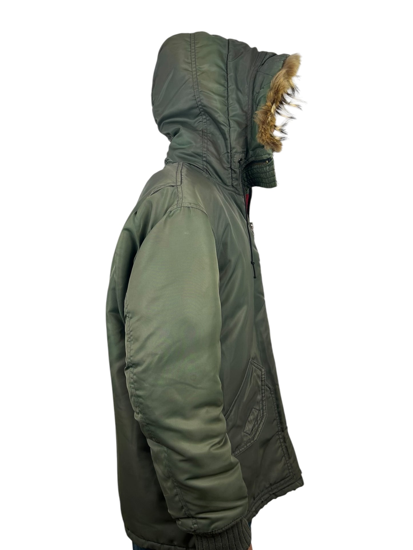 PPFM N-3B Zip Hood Coyote Fur Flight Parka Jacket (M)