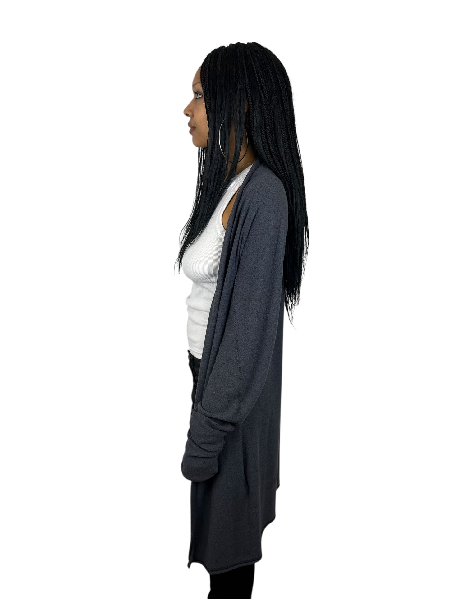 DEVOA Wool Blend Open Front Cardigan (M)