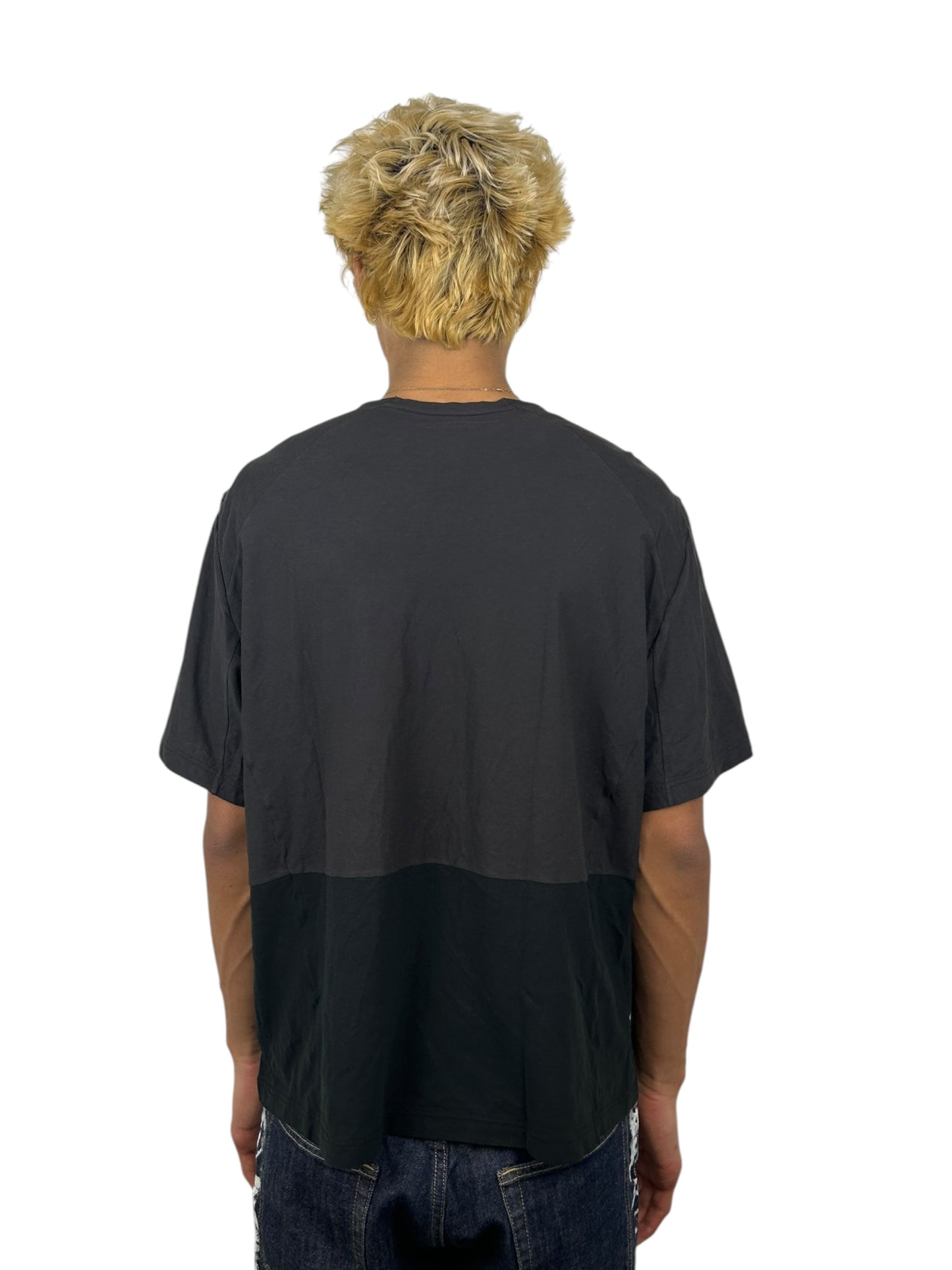 2010s Devoa Two-Tone Panel Cotton Cutsew T-Shirt (L)