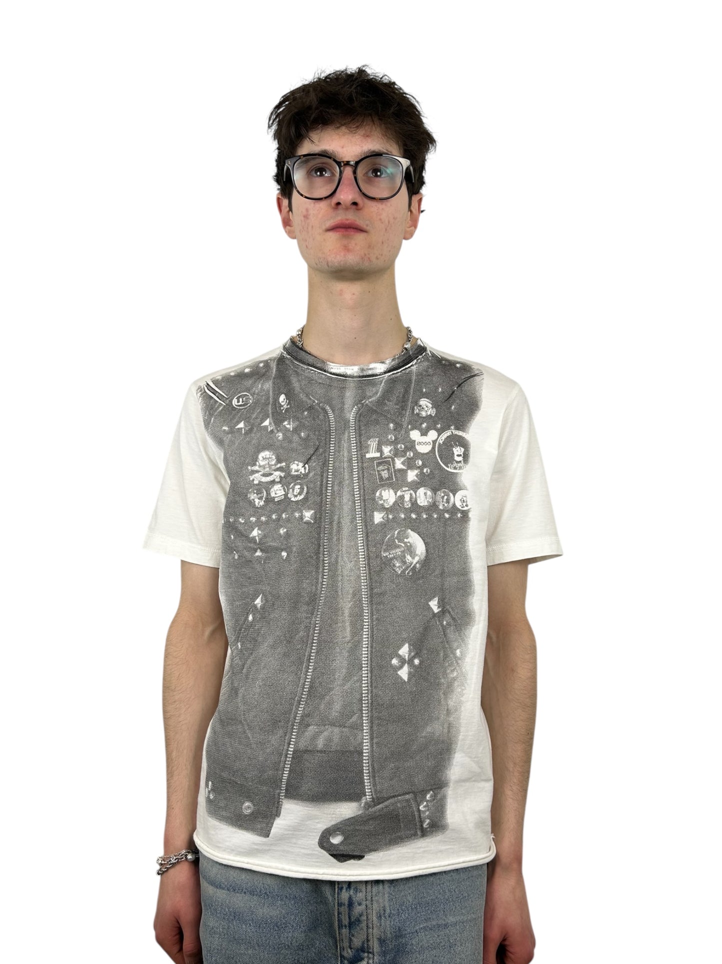 2000s A.F.F.A Sid Vicious Biker Vest Trompe L’oiel T-shirt (M)