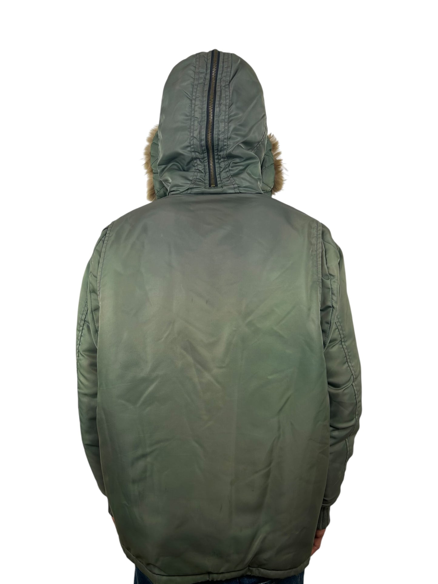 PPFM N-3B Zip Hood Coyote Fur Flight Parka Jacket (M)