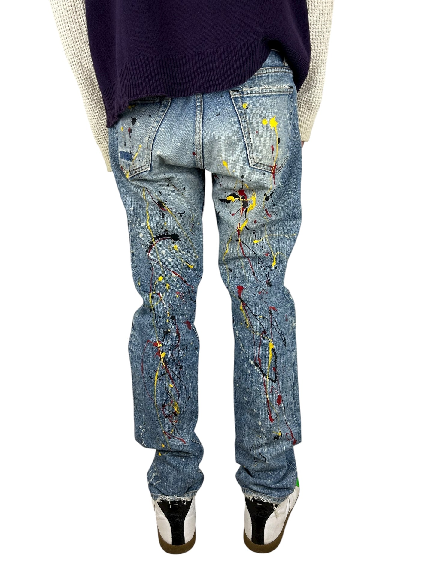 Johnbull Multicolour Paint Splatter Denim (32x31)