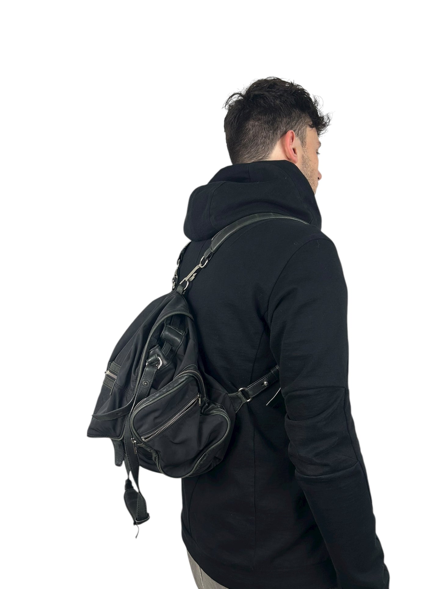 2010s Alexander Wang Marti Nylon/Leather Backpack