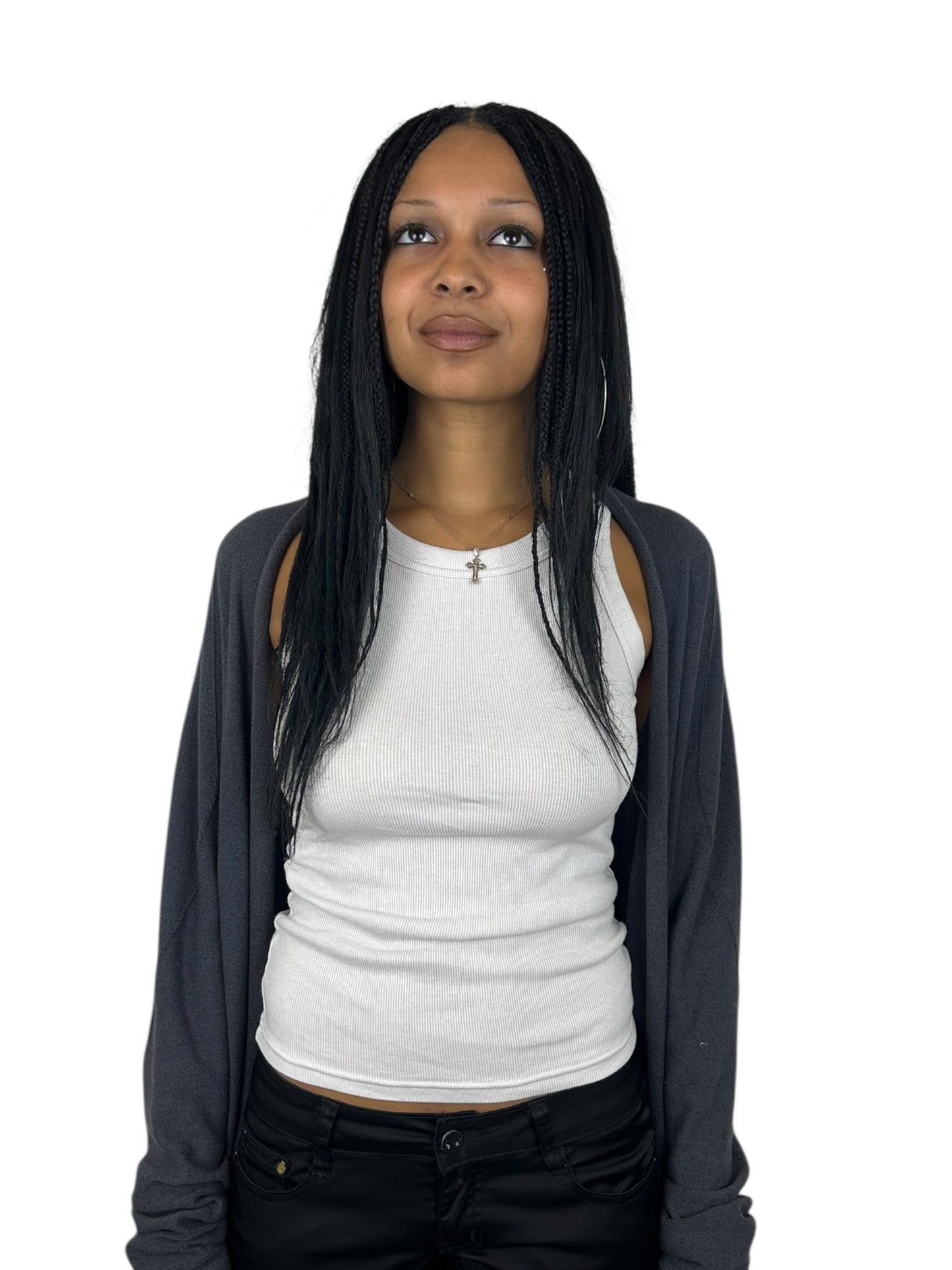 DEVOA Wool Blend Open Front Cardigan (M)