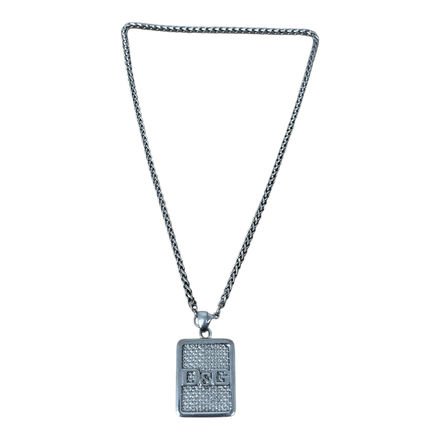 Dolce & Gabbana Embossed DG Plate Necklace