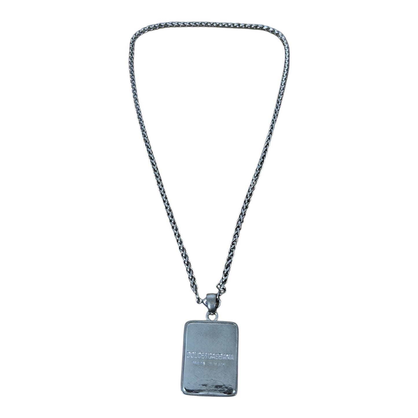 Dolce & Gabbana Embossed DG Plate Necklace