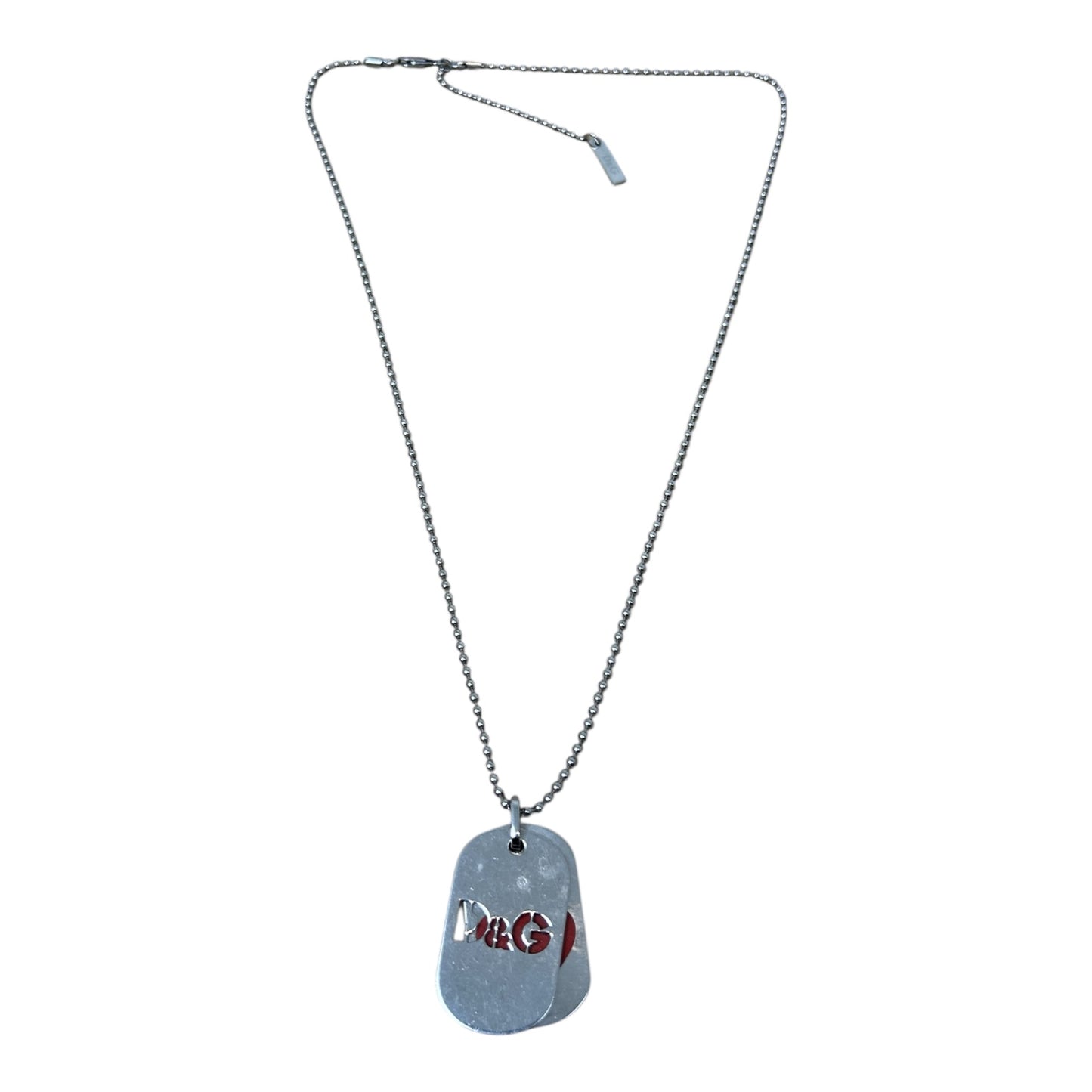 Dolce & Gabbana “I Love DG” Logo Double Dog-tag Necklace