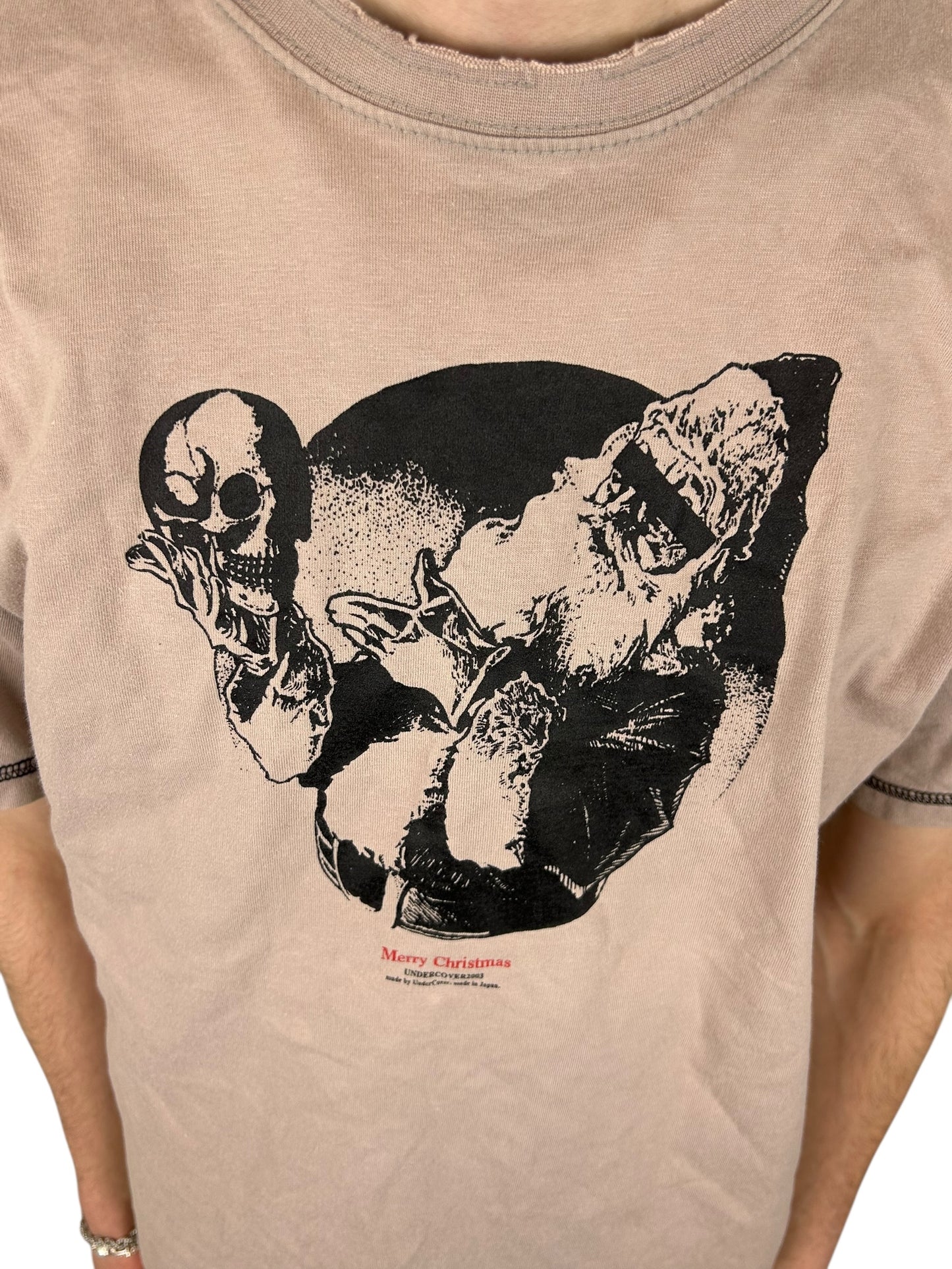 2003FW Undercover "Merry Christmas" Paperdoll Raw Edge T-shirt (XL)
