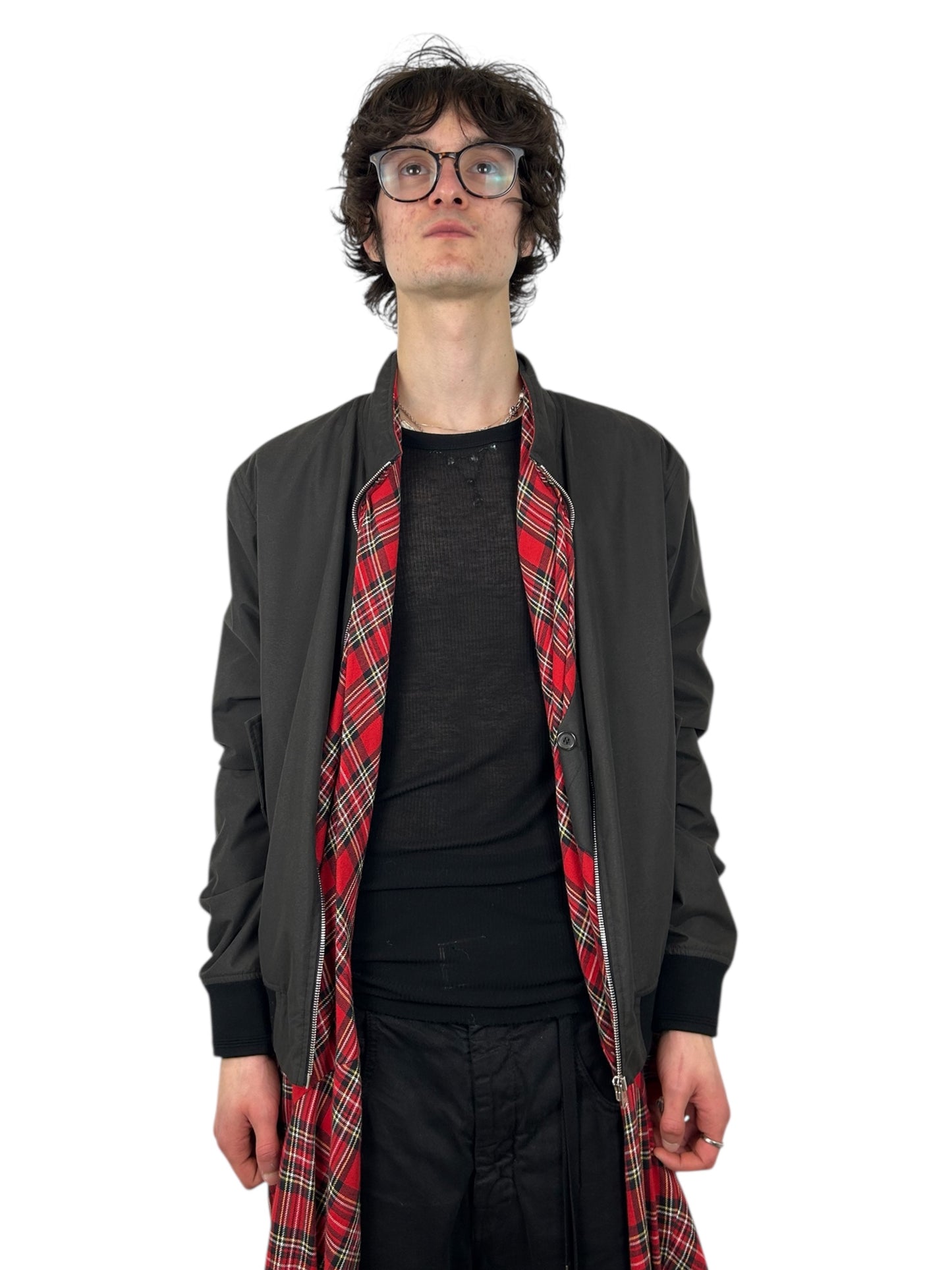 2018AW Runway Y/Project Tartan Tie Bomber Jacket (L)