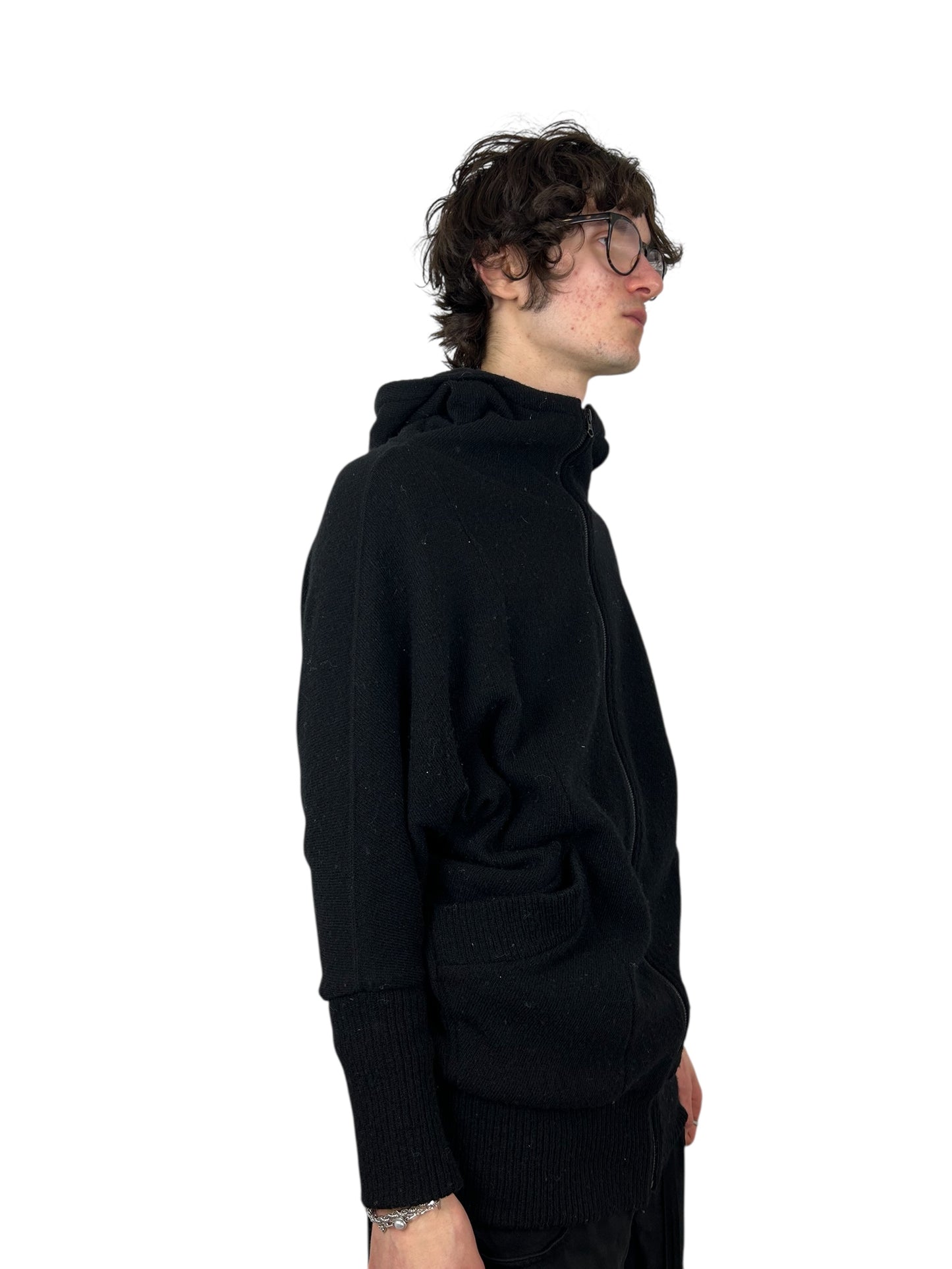 2013AW Zucca Momonga High-Zip Flying-Squirrel Knit Hoodie (M)