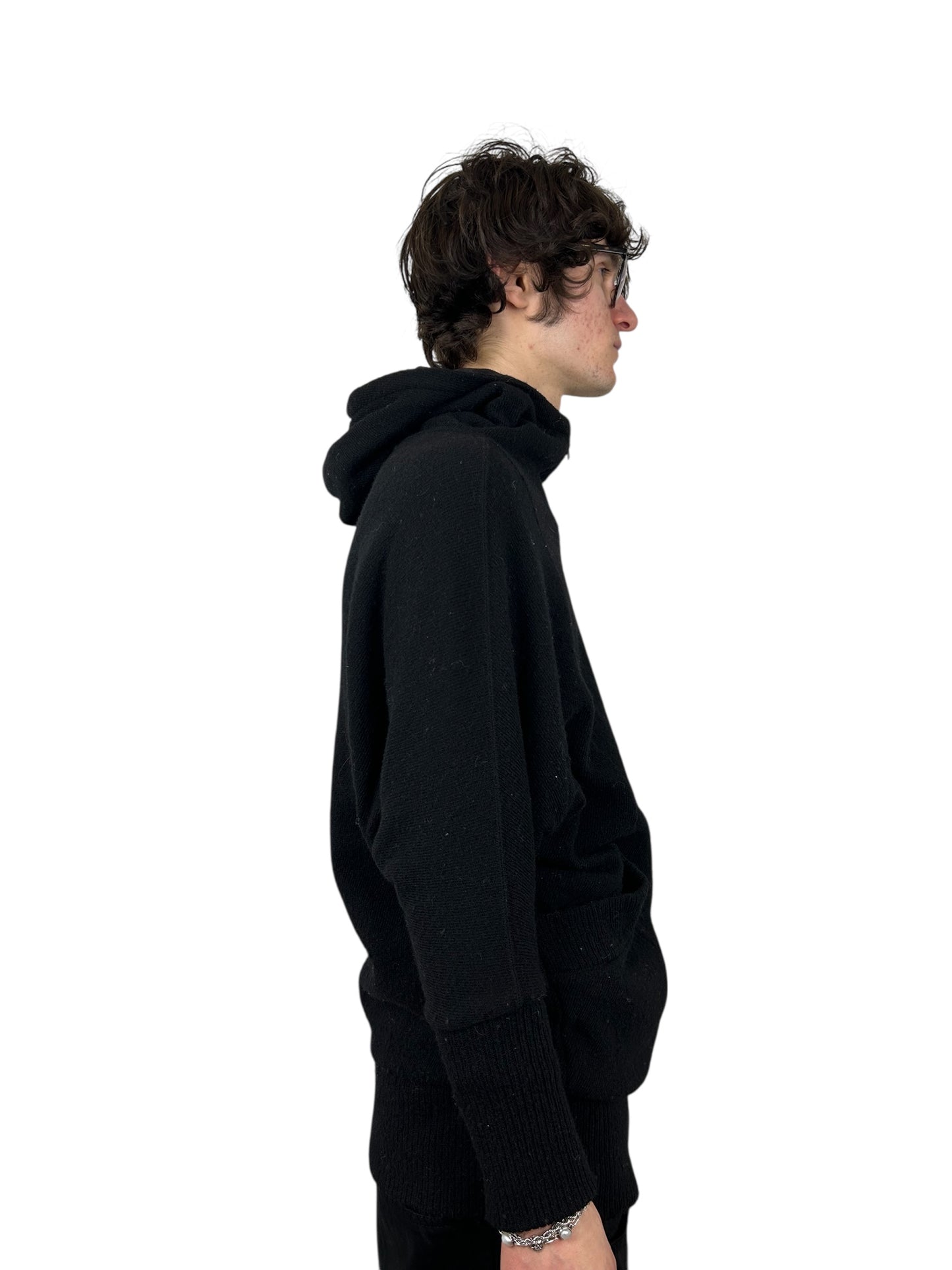 2013AW Zucca Momonga High-Zip Flying-Squirrel Knit Hoodie (M)