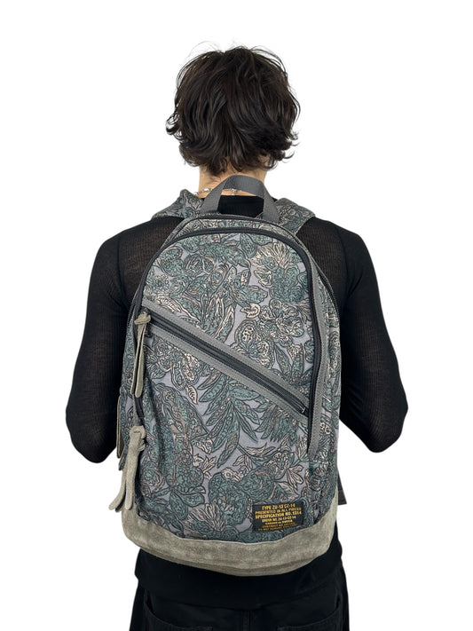 2011AW CABANE de ZUCCa Botanical Print Suede Bottom Backpack