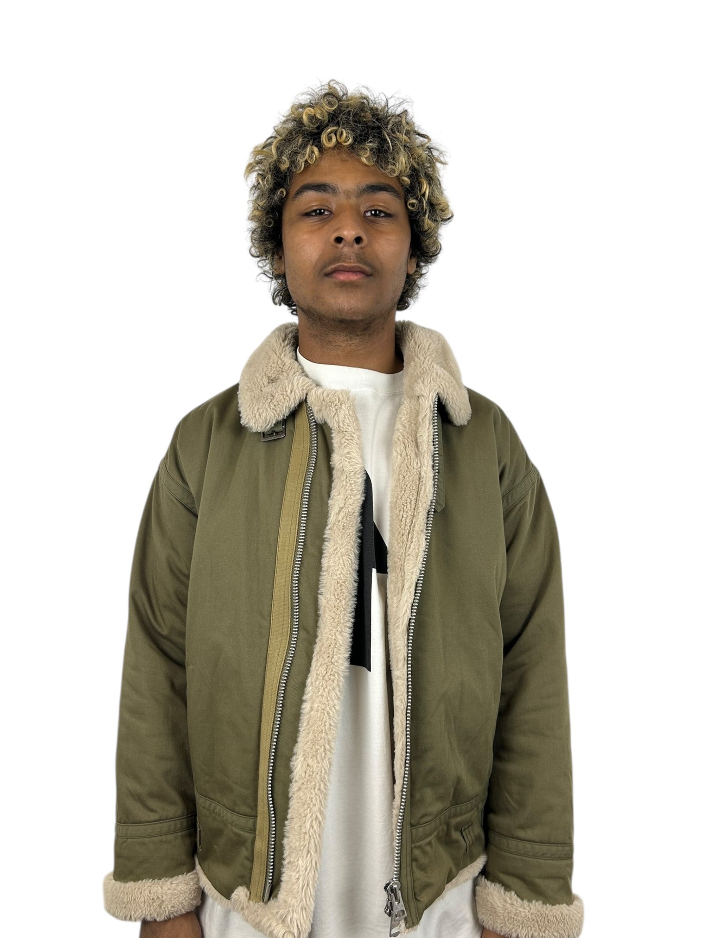 Johnbul Sample Shearling Collar Aviator Jacket (M)