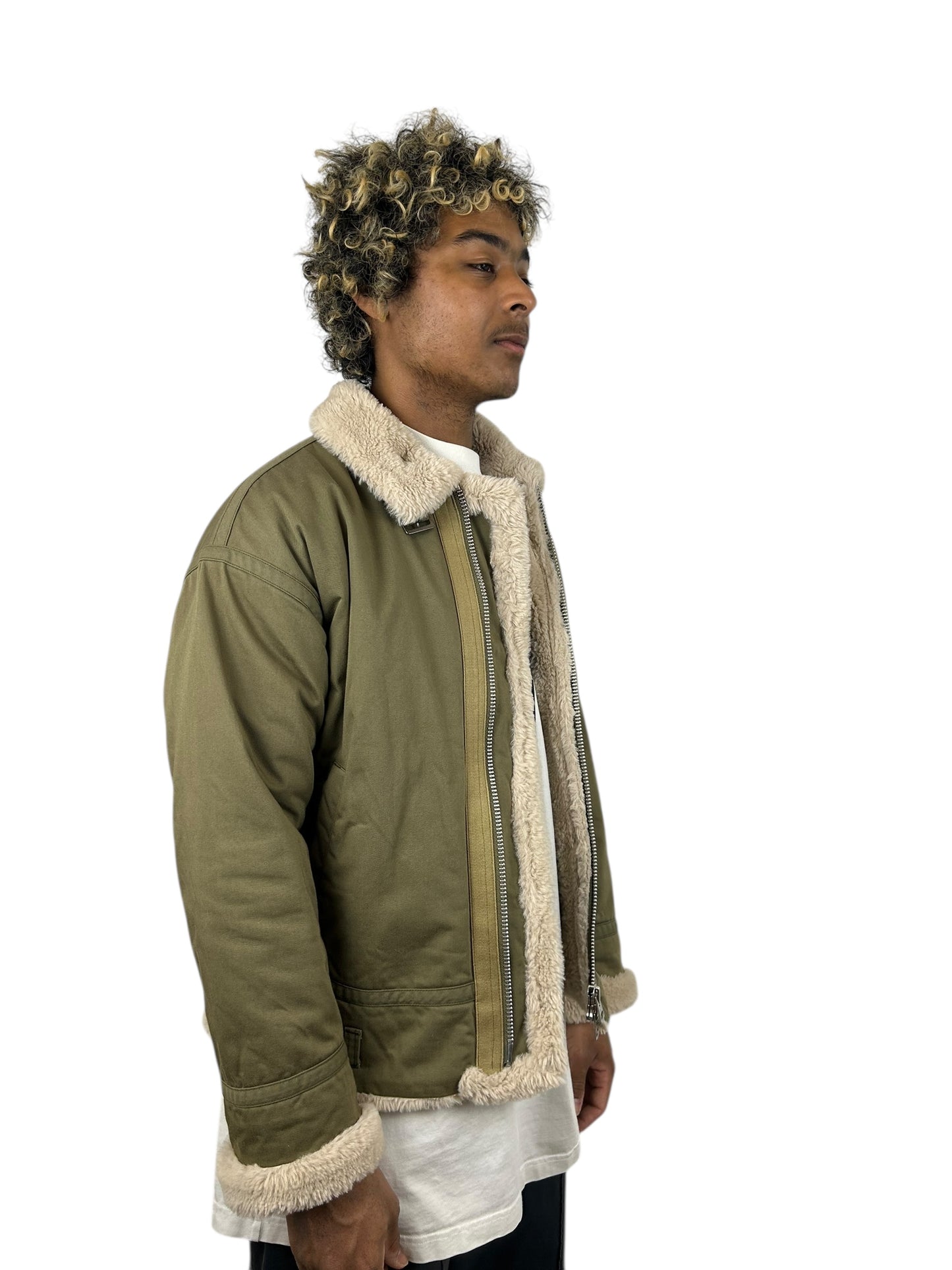Johnbul Sample Shearling Collar Aviator Jacket (M)