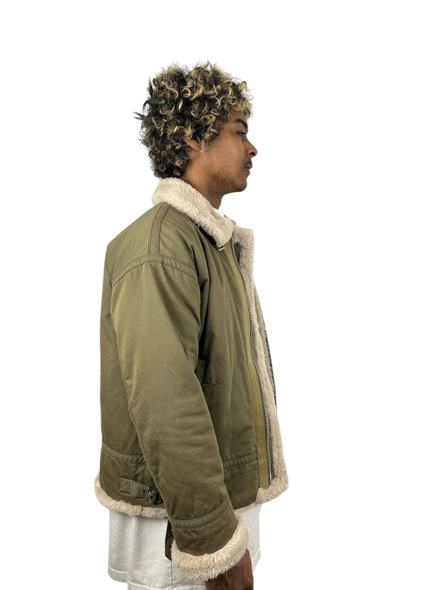 Johnbul Sample Shearling Collar Aviator Jacket (M)