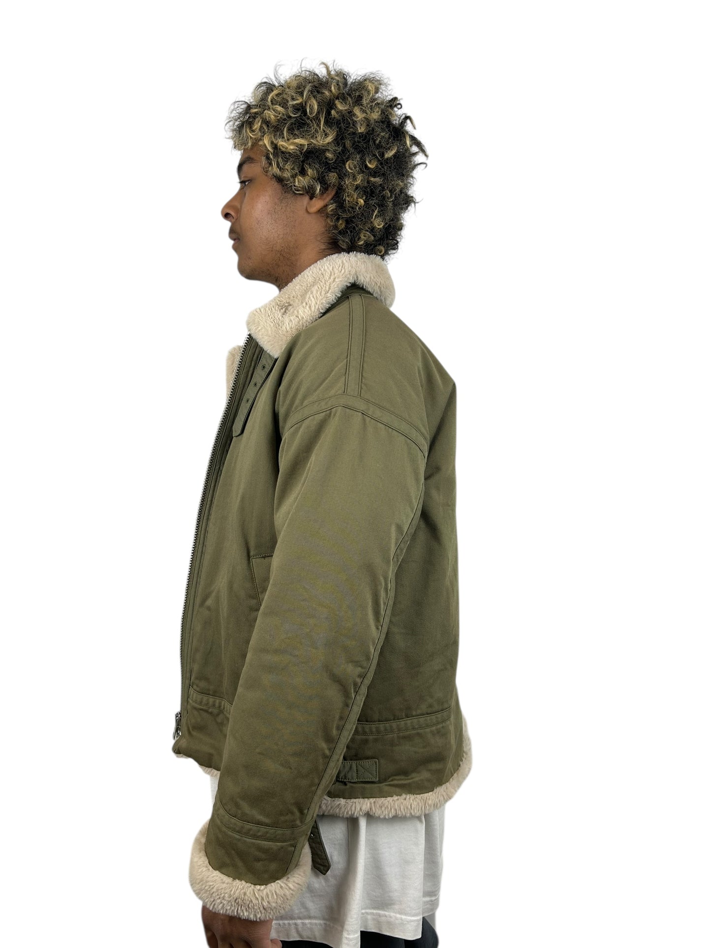 Johnbul Sample Shearling Collar Aviator Jacket (M)